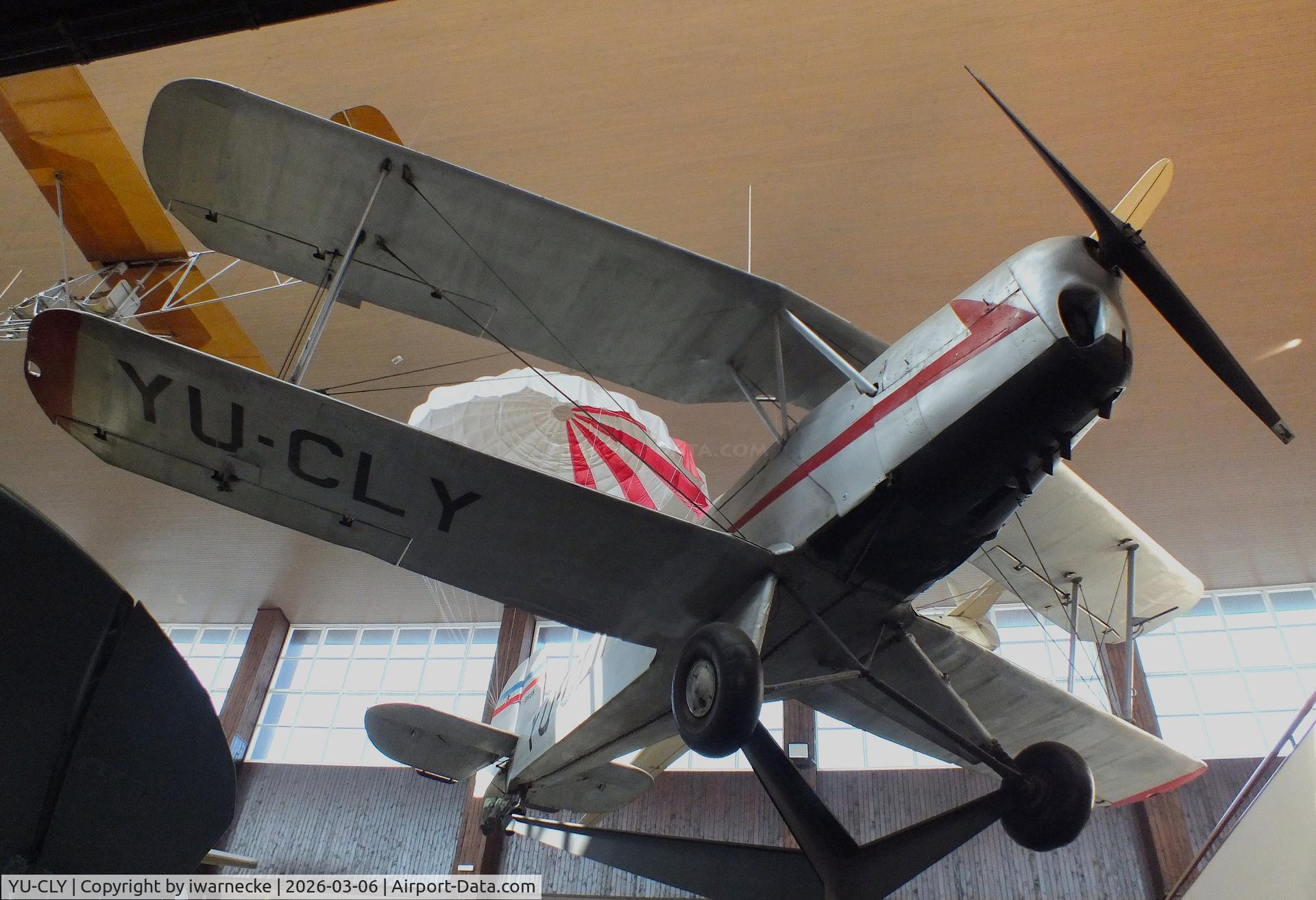 Aircraft YU-CLY, Bucker Bu-131D Jungmann, c/n 1924, Bücker Bü 131D Jungmann at the Technical Museum Nikola Tesla, Zagreb, photo by iwarnecke