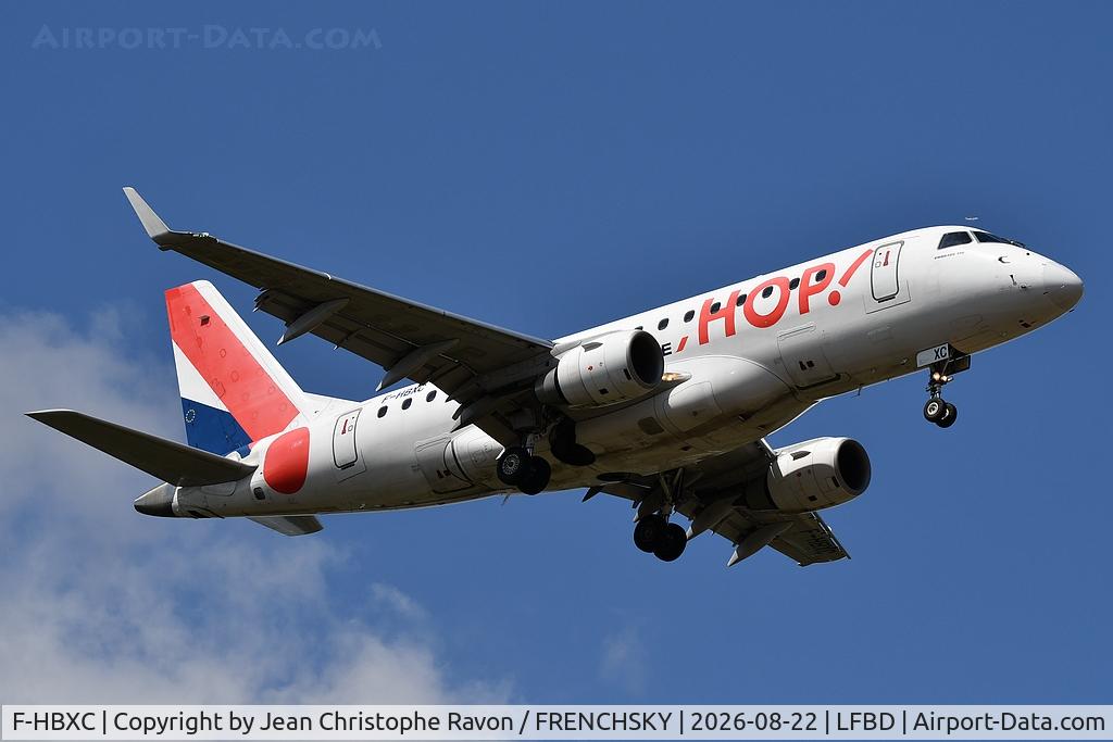 Aircraft F-HBXC, 2008 Embraer 170ST (ERJ-170-100ST), c/n 17000263, Nice (NCE) Bordeaux (BOD) AF7652, at LFBD, photo by Jean Christophe Ravon / FRENCHSKY