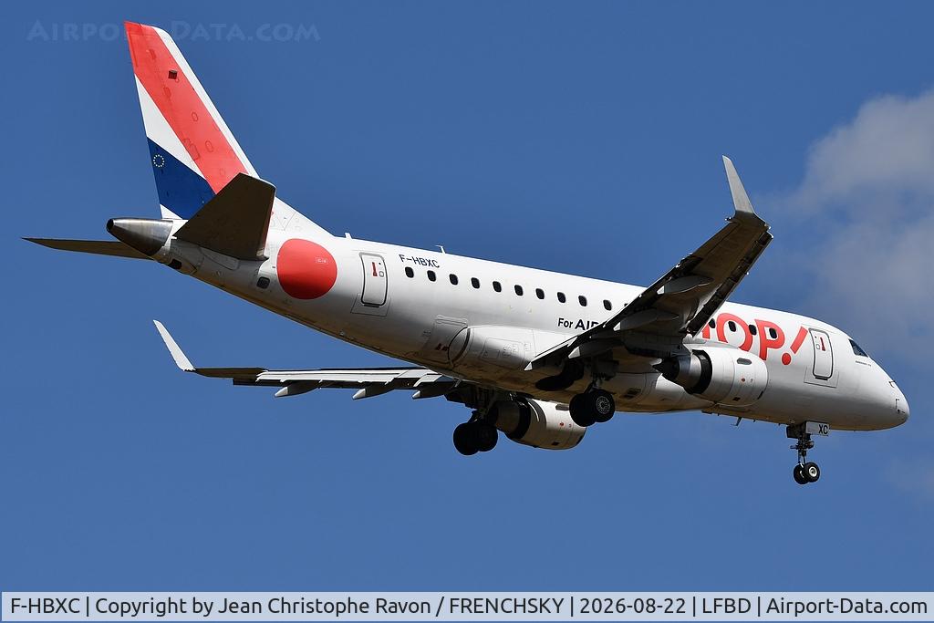 Aircraft F-HBXC, 2008 Embraer 170ST (ERJ-170-100ST), c/n 17000263, Nice (NCE) Bordeaux (BOD) AF7652, at LFBD, photo by Jean Christophe Ravon / FRENCHSKY