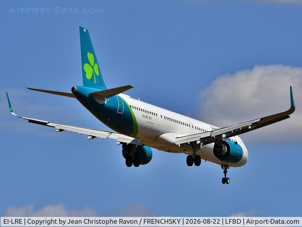 Aircraft EI-LRE, 2020 Airbus A321-253NX, c/n 10245, Dublin (DUB) Bordeaux (BOD) EI504, at LFBD, photo by Jean Christophe Ravon / FRENCHSKY