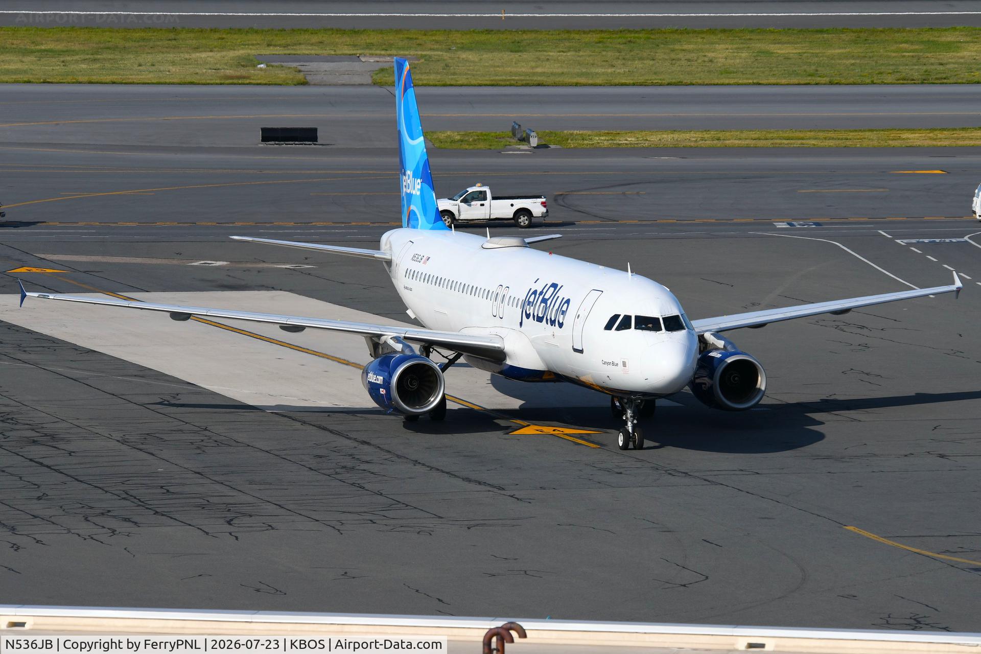 Aircraft N536JB, 2002 Airbus A320-232, c/n 1784, JetBlue A320, at KBOS, photo by FerryPNL
