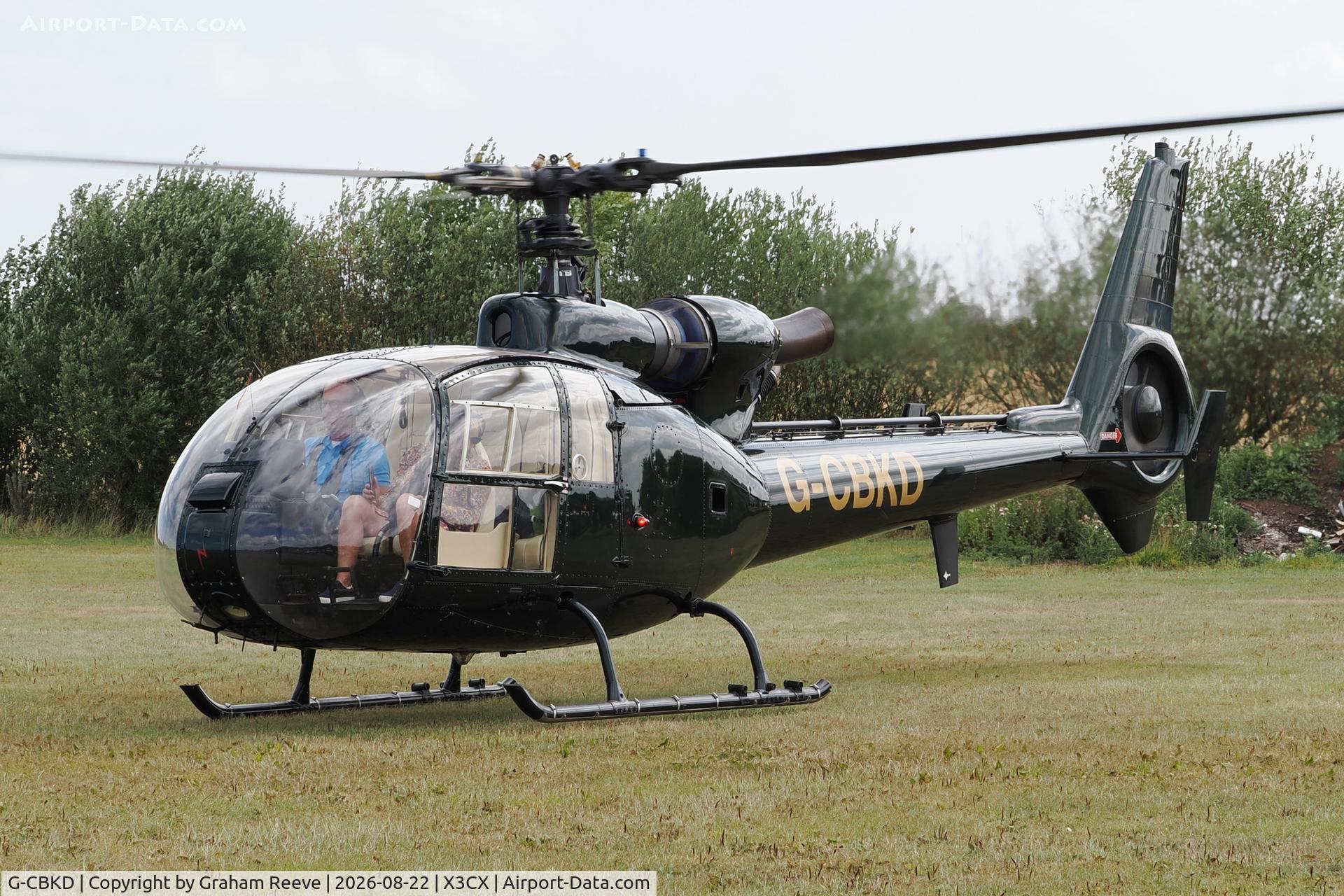 Aircraft G-CBKD, 1973 Westland SA-341C Gazelle HT2, c/n WA1130, On the ground at Northrepps., at X3CX, photo by Graham Reeve