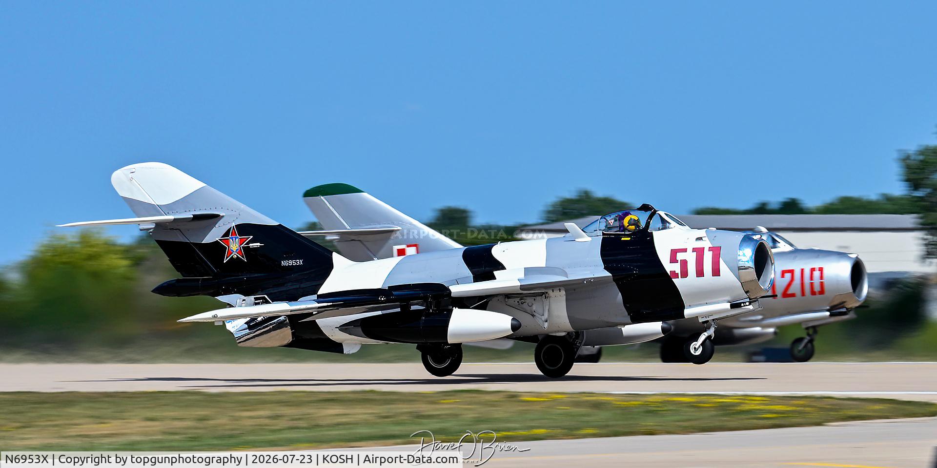 Aircraft N6953X, PZL-Mielec Lim-6 (MiG-17), c/n 1J0511, Oshkosh 26, at KOSH, photo by topgunphotography
