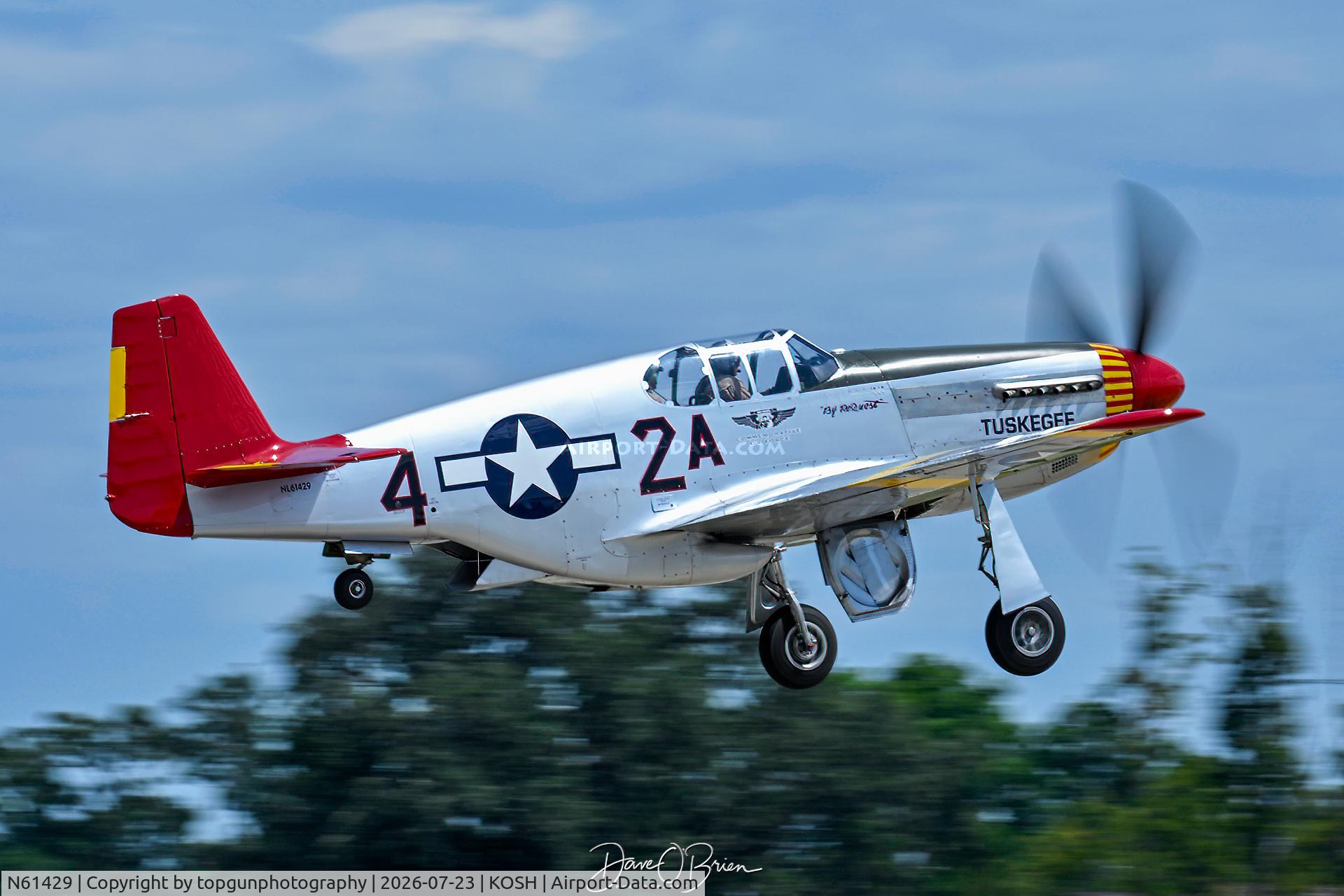 Aircraft N61429, 1942 North American P-51C Mustang, c/n 103-26199, Oshkosh 26, at KOSH, photo by topgunphotography