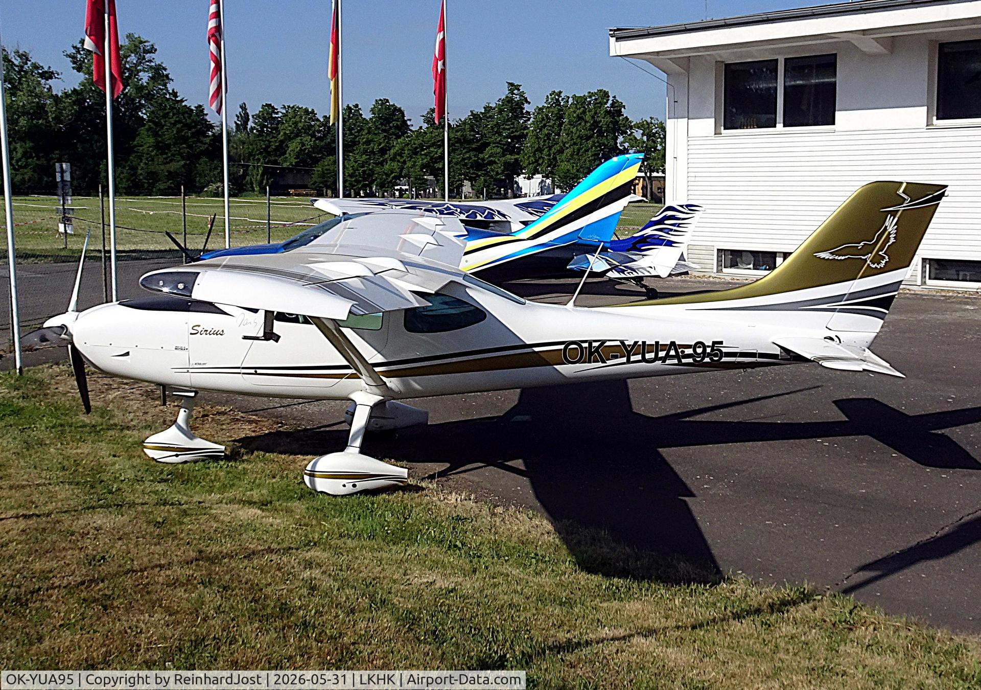 Aircraft OK-YUA95, TL Ultralight TL-3000 Sirius, c/n Not found OK-YUA95, Sirius in front of the TL Ultralight company office at Hradek Kralove, Czech Republic, at LKHK, photo by ReinhardJost
