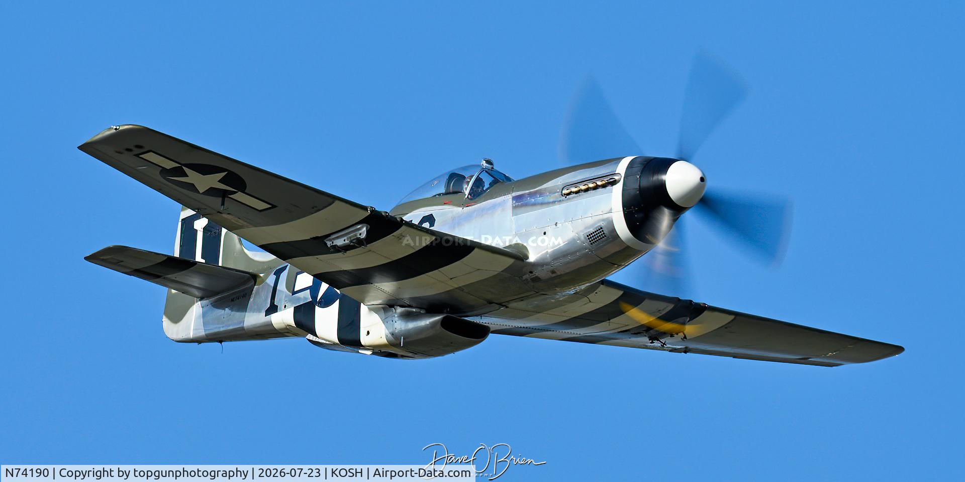 Aircraft N74190, 1944 North American F-51D Mustang, c/n 44-75452, Happy Jacks, at KOSH, photo by topgunphotography