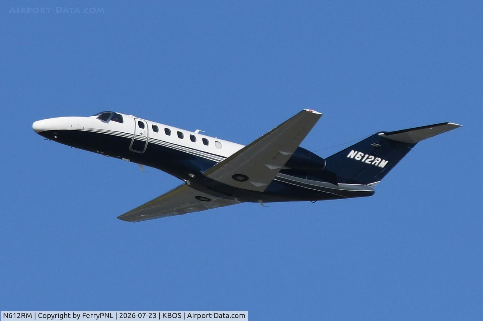 Aircraft N612RM, 2025 Cessna 525B CitationJet CJ3+, c/n 525B-0754, Kading Air LLC Ce525B, at KBOS, photo by FerryPNL