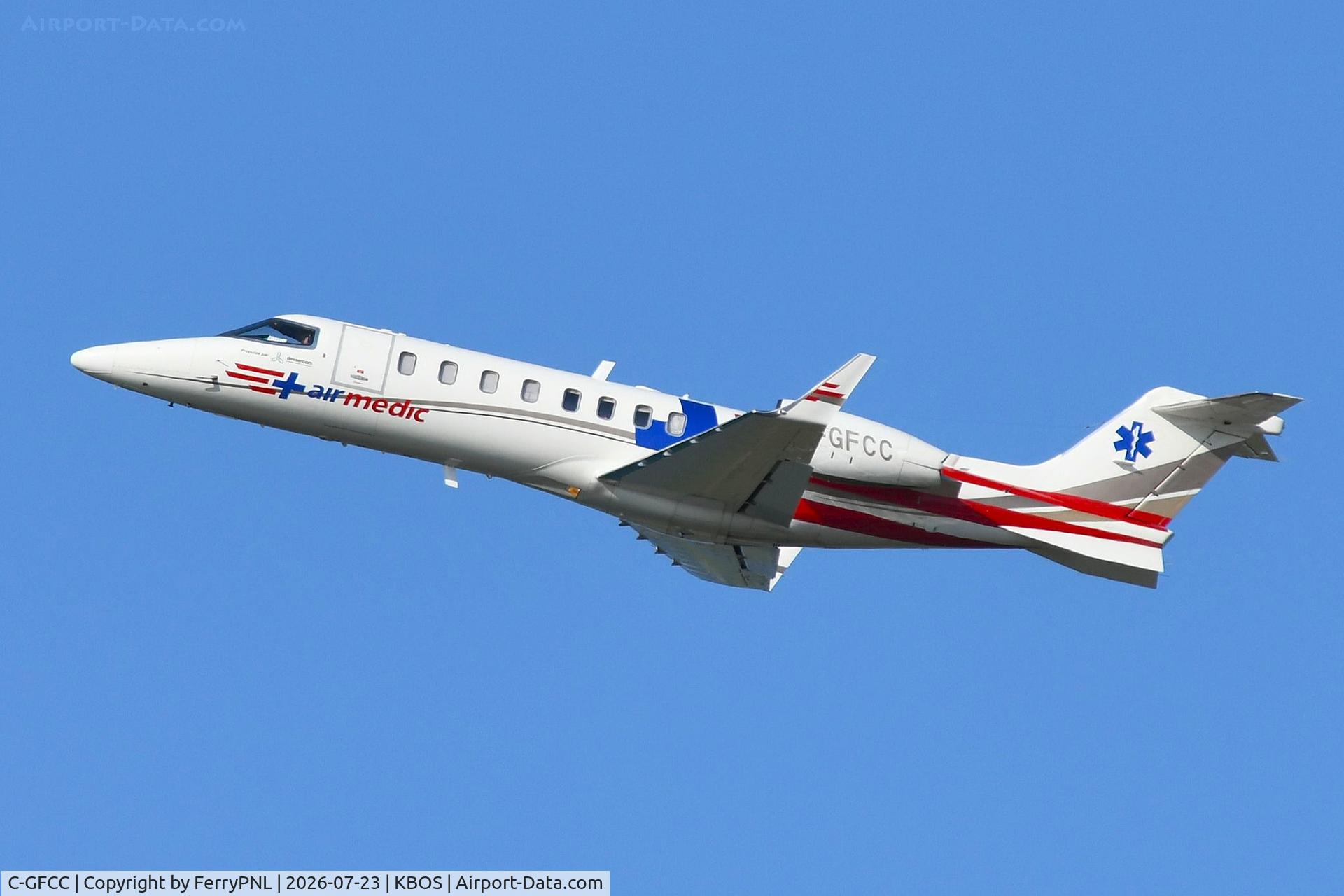 Aircraft C-GFCC, 2008 Learjet 45, c/n 45-388, Flightpath Charter Airways Lear 75 departing BOS, at KBOS, photo by FerryPNL