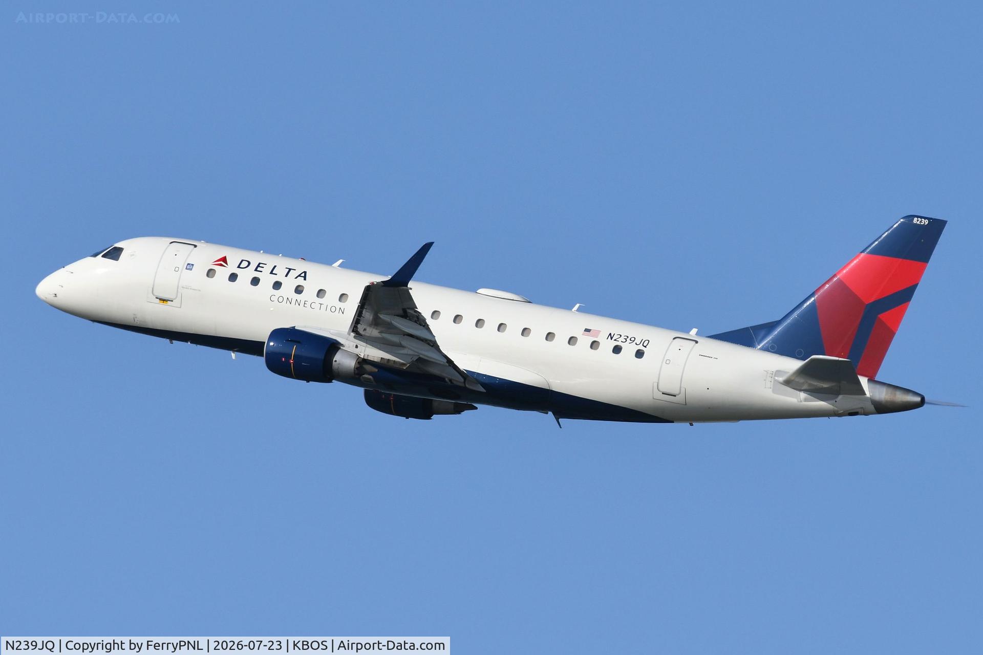 Aircraft N239JQ, 2008 Embraer ERJ-170-200LR, c/n 17000244, Delta Connection ERJ170, at KBOS, photo by FerryPNL