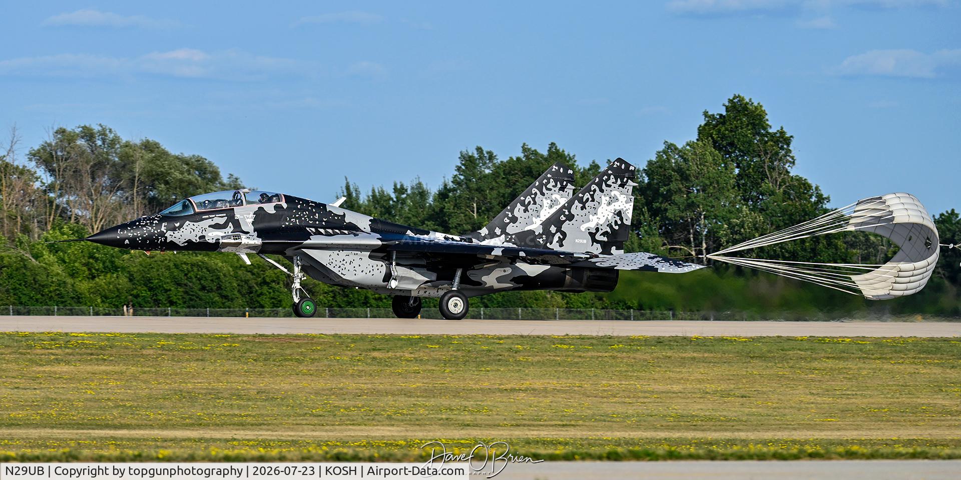 Aircraft N29UB, 1989 Mikoyan-Gurevich MiG-29UB, c/n 50903014896, Jared "ROOK" Isaacman, at KOSH, photo by topgunphotography