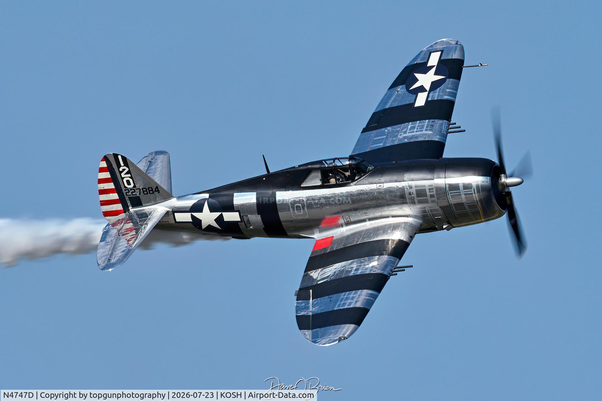 Aircraft N4747D, 1942 Republic P-47D Thunderbolt, c/n 2695-1771, BONNIE, at KOSH, photo by topgunphotography