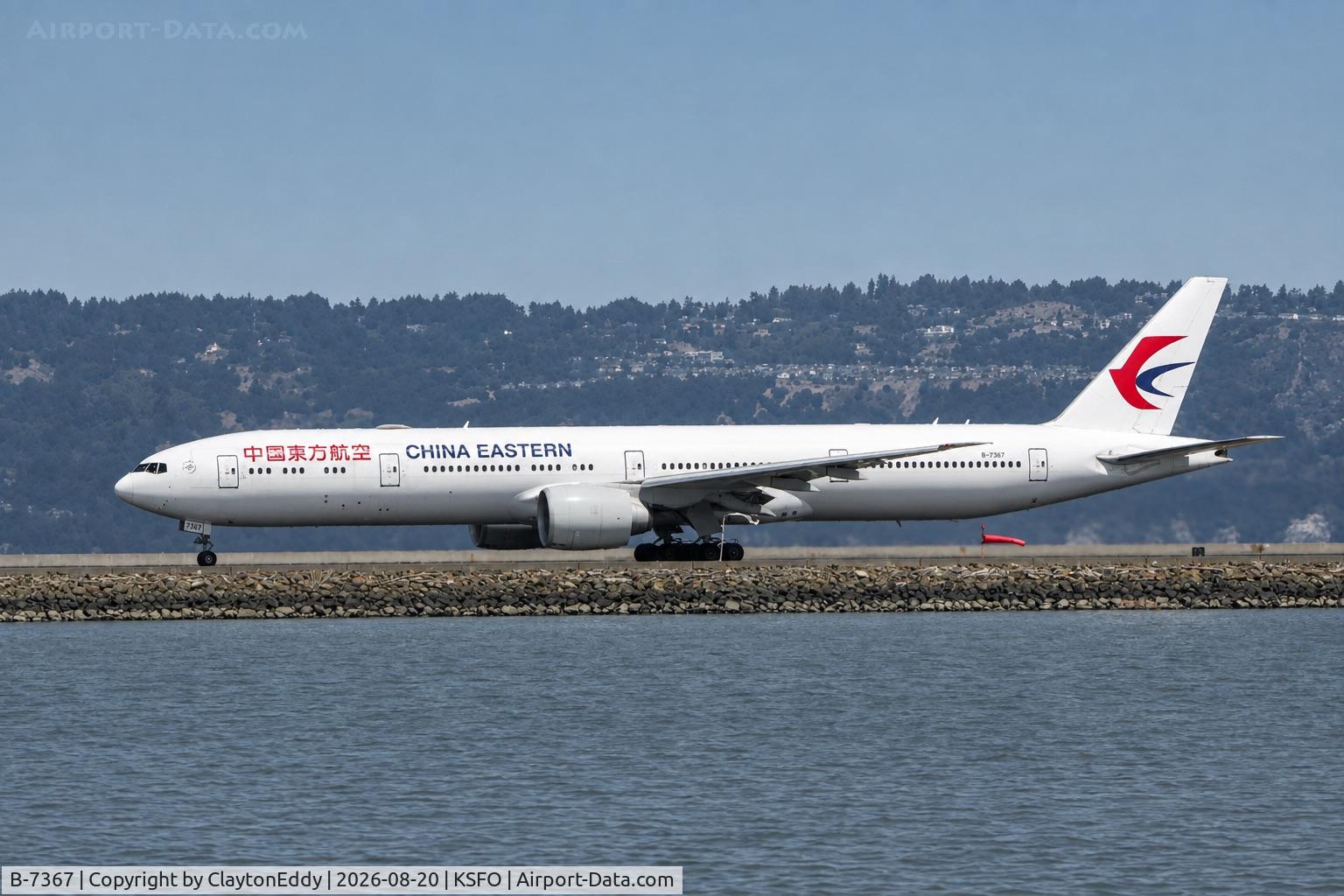 Aircraft B-7367, 2016 Boeing 777-31B/ER, c/n 43281, SFO 2026, at KSFO, photo by ClaytonEddy