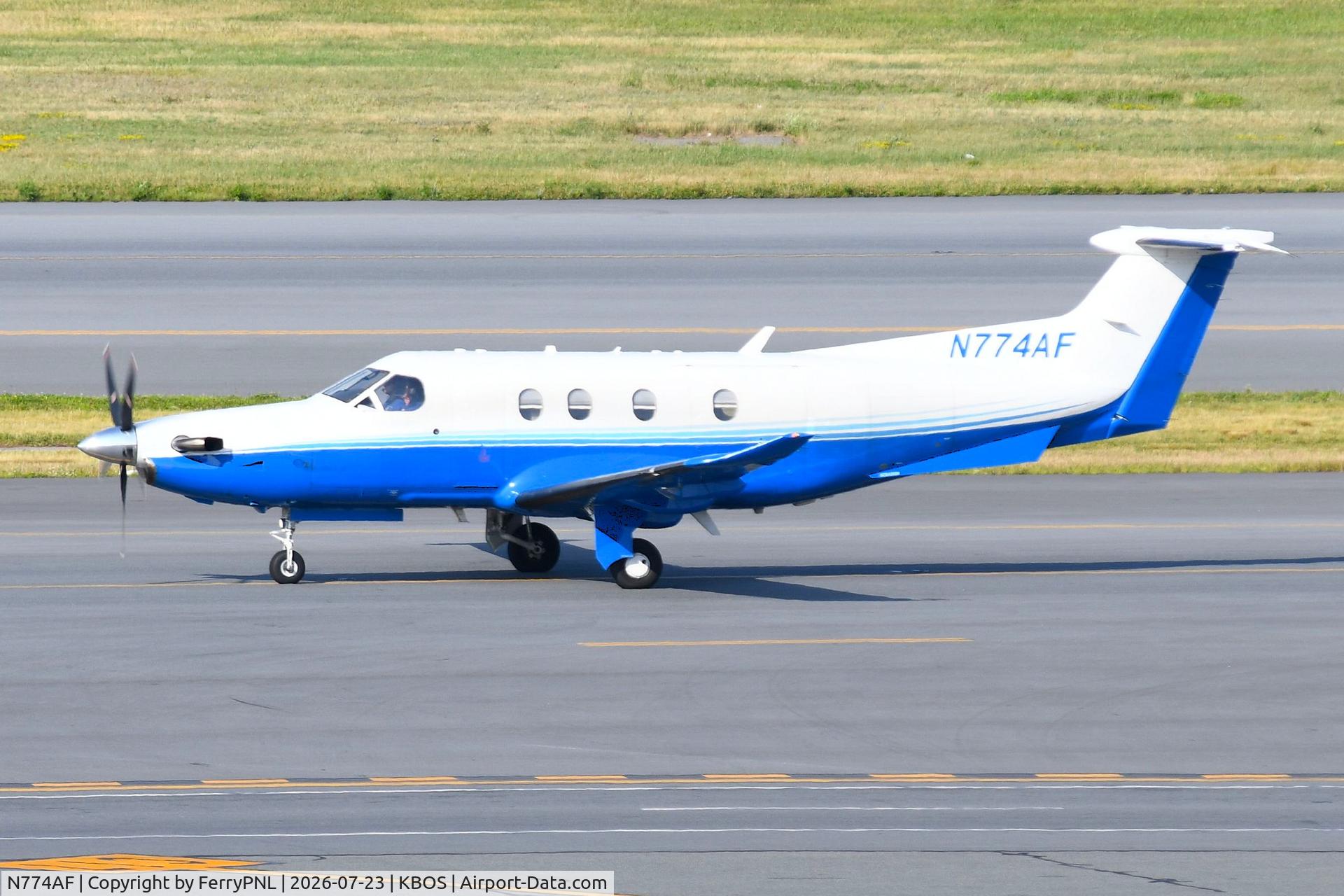 Aircraft N774AF, 2018 Pilatus PC-12/47E, c/n 1774, Devcon Aviation PC12, at KBOS, photo by FerryPNL