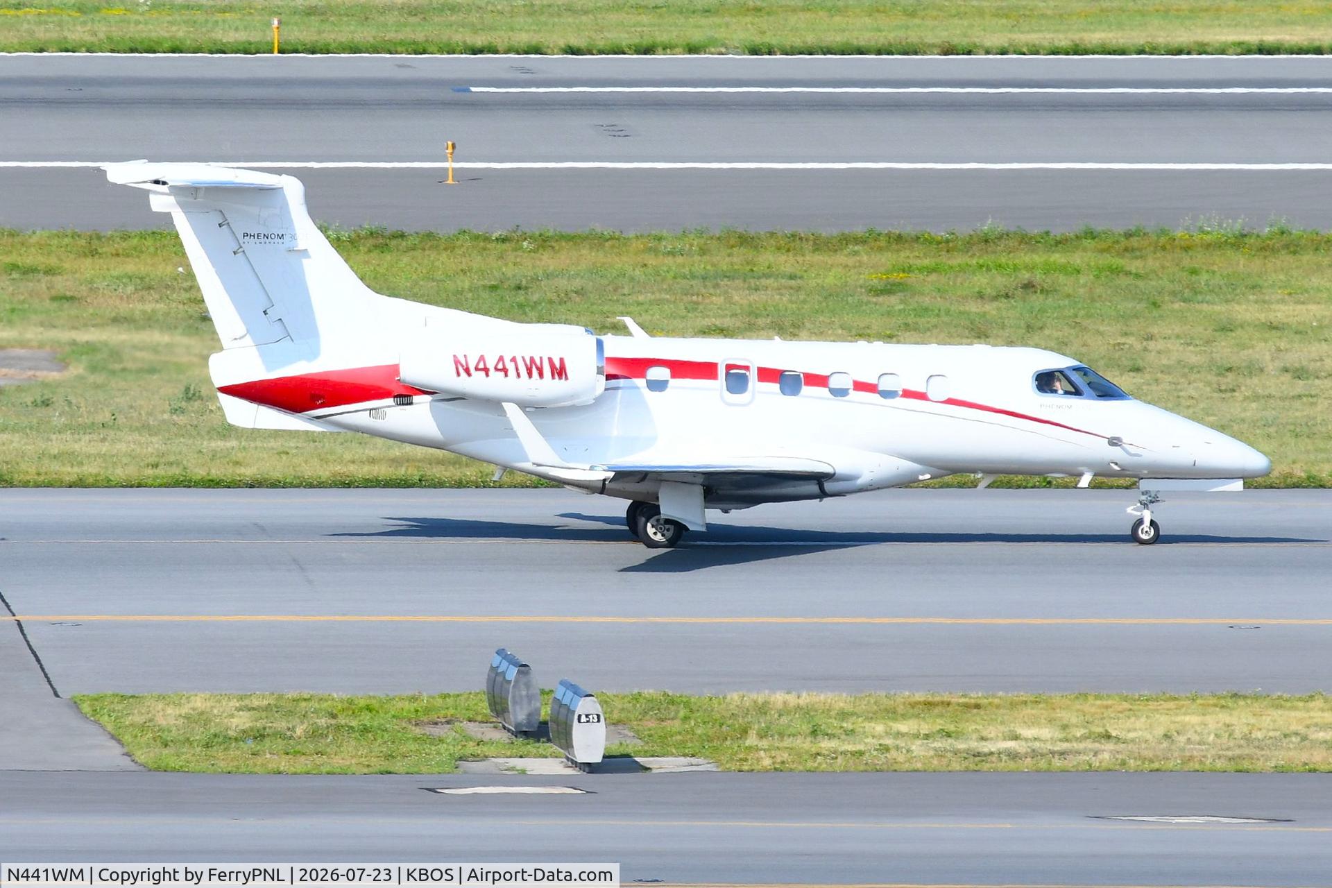 Aircraft N441WM, 2018 Embraer Executive Aircraft Inc EMB-505, c/n 50500472, White Mountains Capital EMB505, at KBOS, photo by FerryPNL