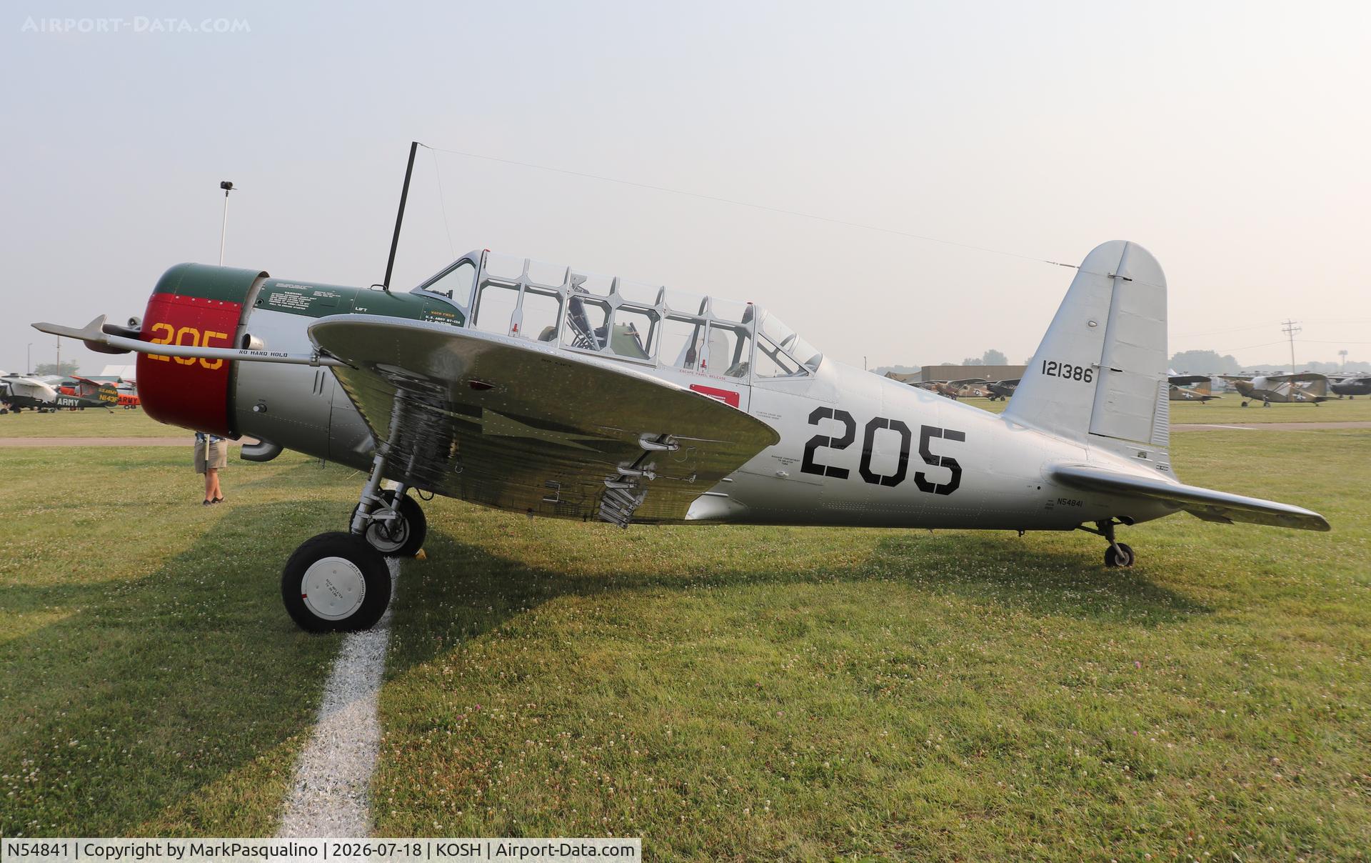 Aircraft N54841, 1941 Consolidated Vultee BT-13A, c/n 5225, Vultee BT-13A, at KOSH, photo by MarkPasqualino