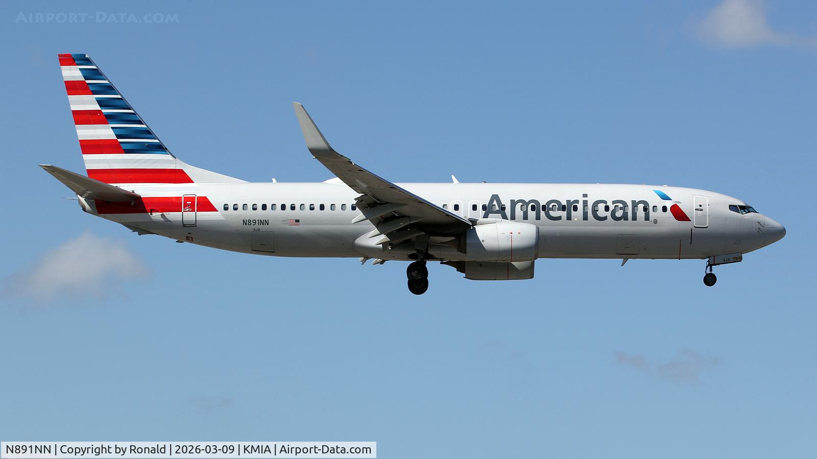 Aircraft N891NN, 2012 Boeing 737-823, c/n 33315, at mia, at KMIA, photo by Ronald