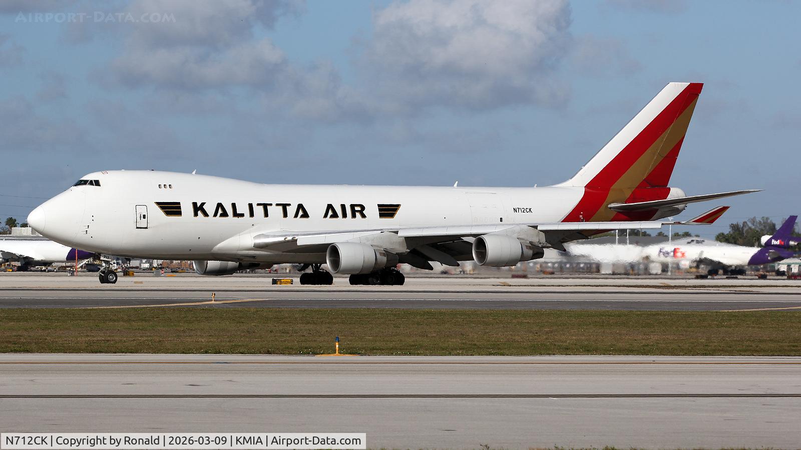 Aircraft N712CK, 2001 Boeing 747-4B5F/SCD, c/n 26414, at mia, at KMIA, photo by Ronald