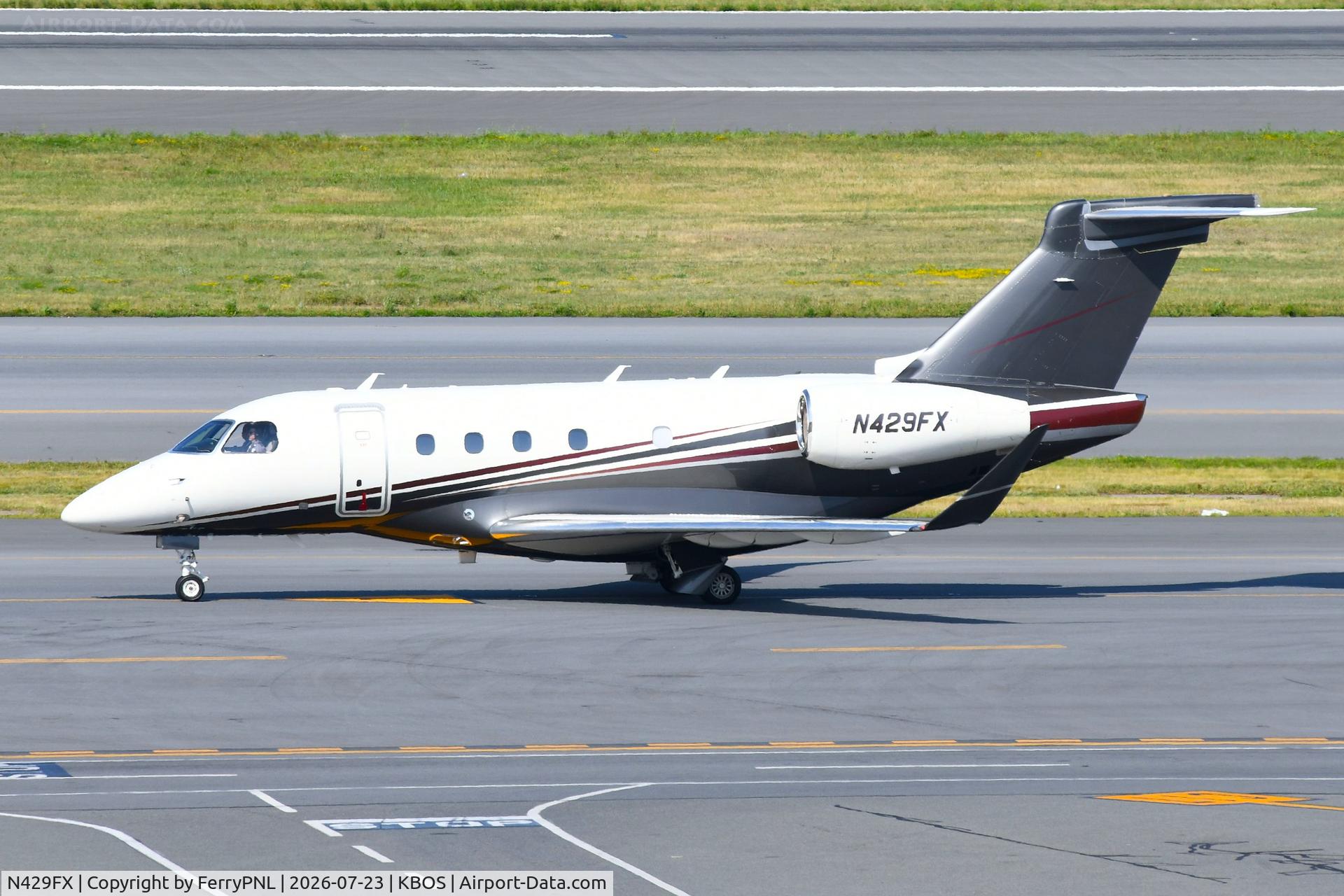 Aircraft N429FX, 2019 Embraer EMB-545 Praetor 500, c/n 55010066, Arrival of Flexjet EMB545, at KBOS, photo by FerryPNL