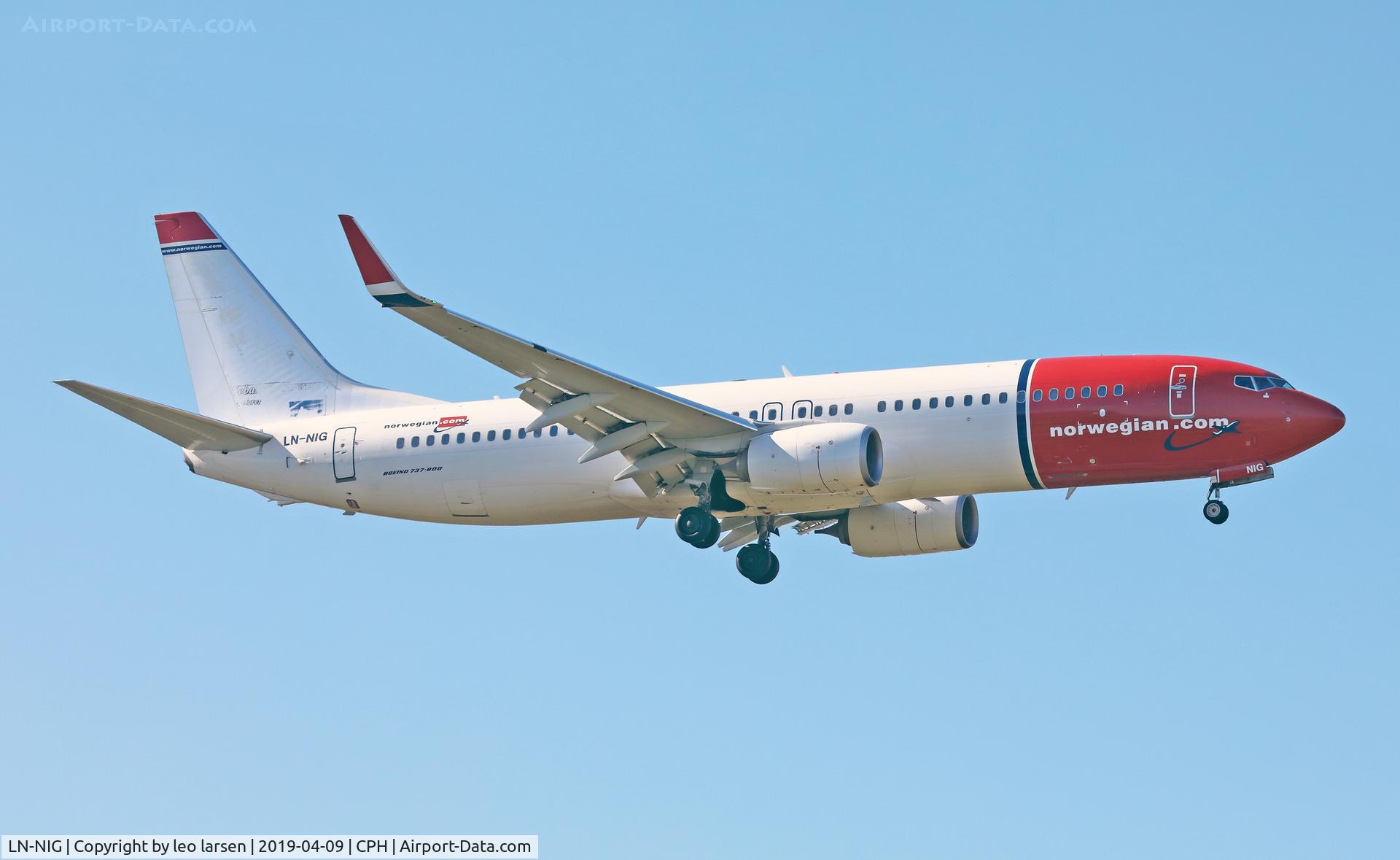 Aircraft LN-NIG, 2014 Boeing 737-8JP, c/n 43878 l/n 5123, Copenhagen 9.4.2019, at CPH, photo by leo larsen