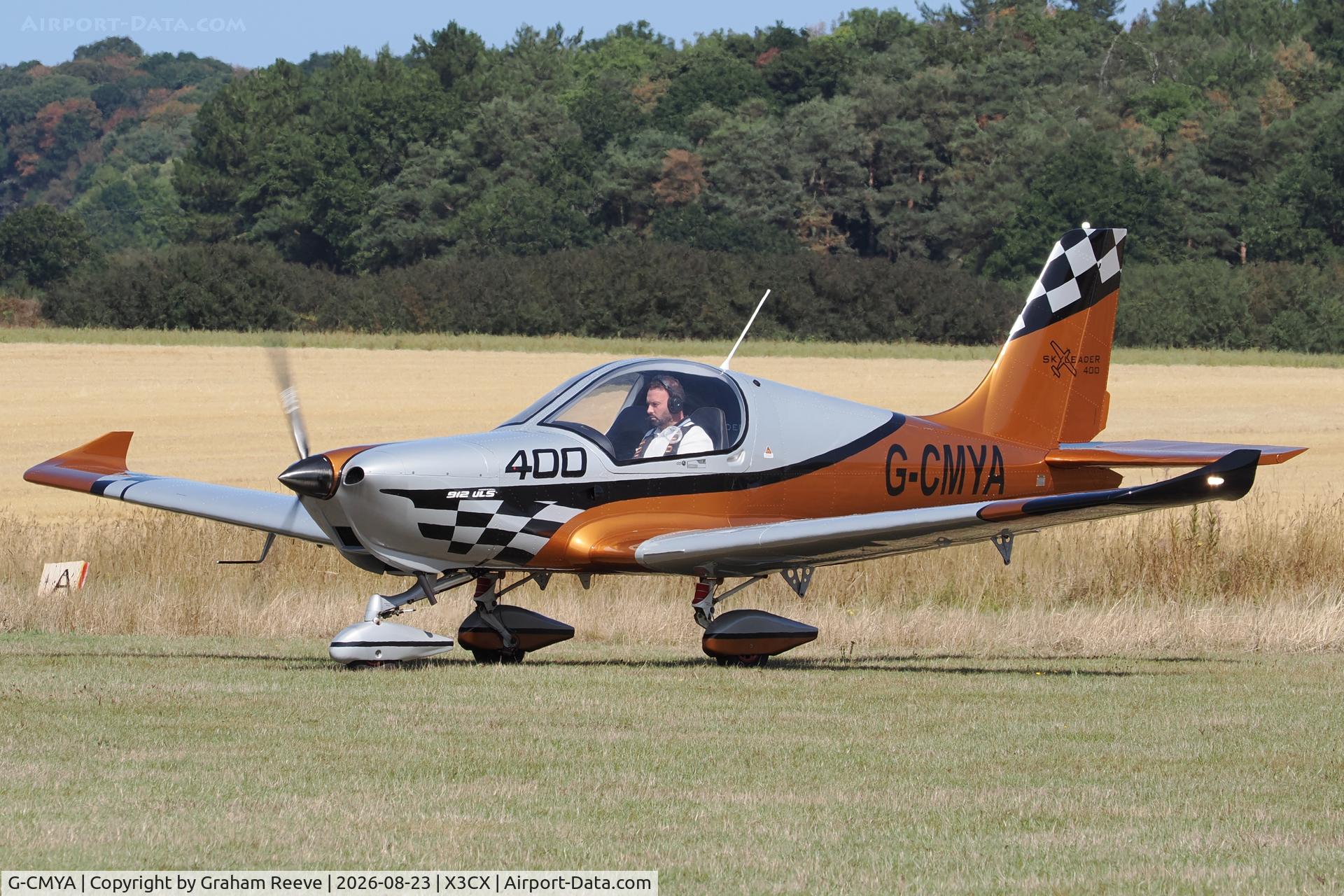 Aircraft G-CMYA, 2024 Air Operation Technologies JA-400 Skyleader 400, c/n 4 347 395d, Just landed at Northrepps., at X3CX, photo by Graham Reeve