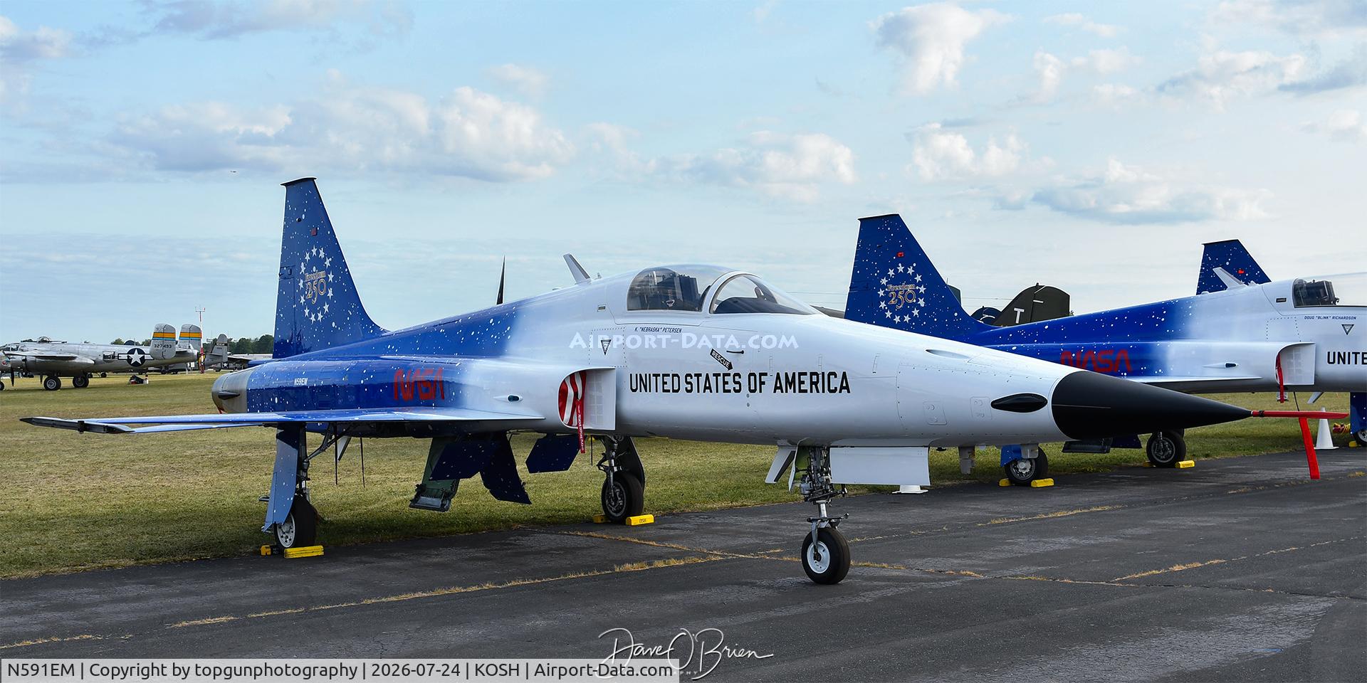Aircraft N591EM, 1977 Northrop F-5E, c/n 77-1777, NASA F-5 Oshkosh 26, at KOSH, photo by topgunphotography