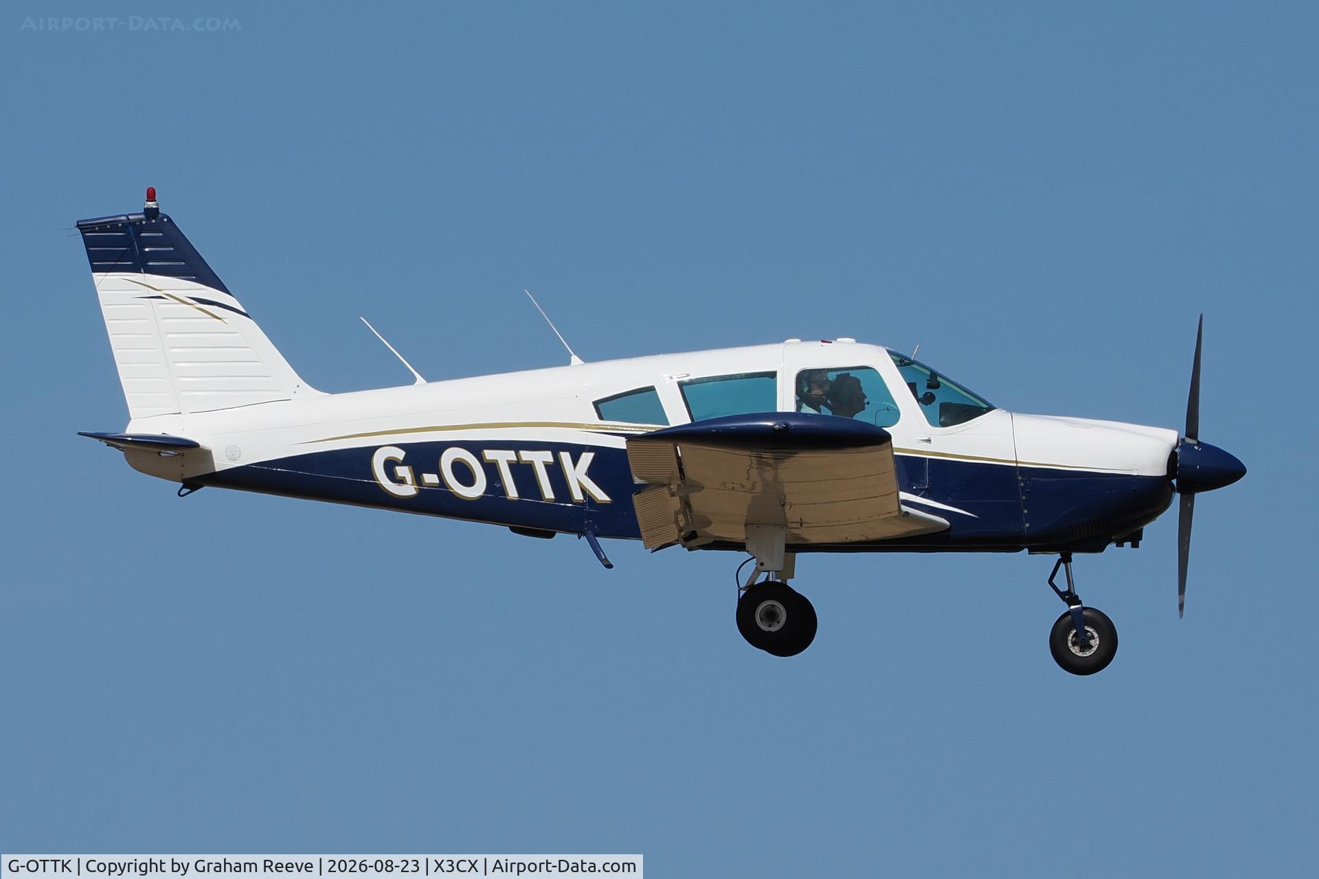 Aircraft G-OTTK, 1970 Piper PA-28-180 Cherokee E, c/n 28-5794, Landing at Northrepps., at X3CX, photo by Graham Reeve