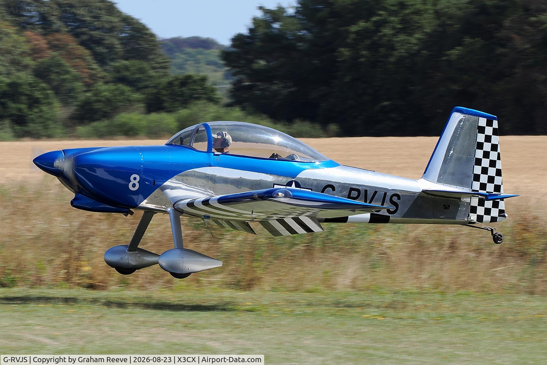 Aircraft G-RVJS, 2010 Vans RV-8, c/n 82237, Landing at Northrepps., at X3CX, photo by Graham Reeve