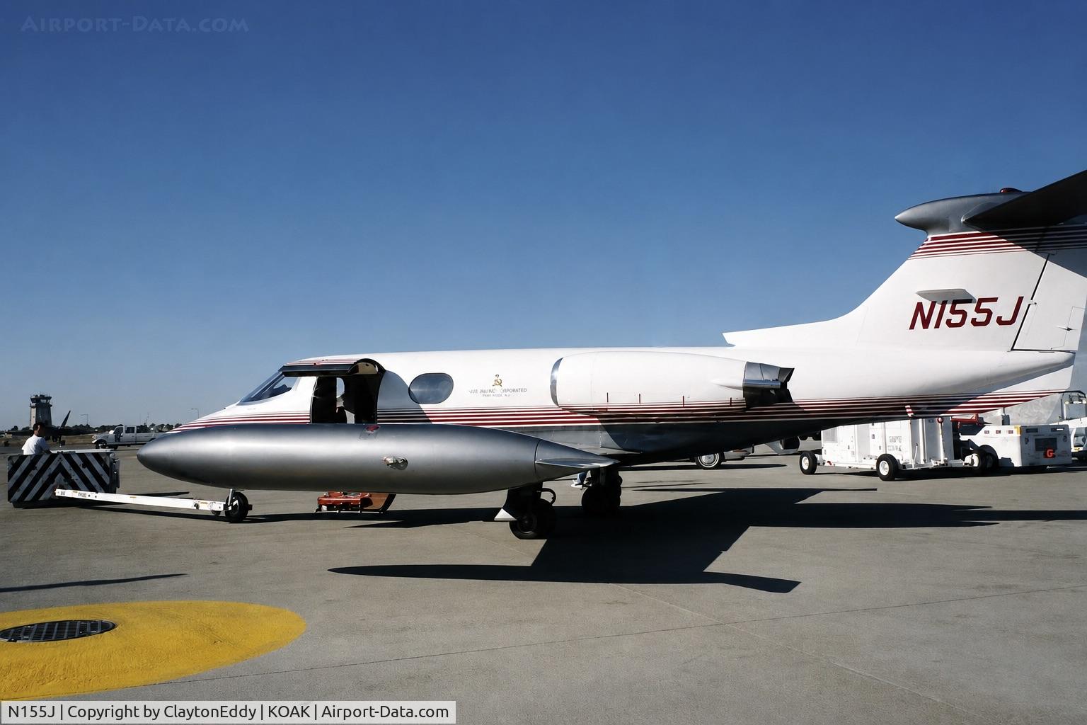 Aircraft N155J, 1969 Learjet 24B, c/n 182, United Airlines maintenance hangar Open House during Fleet Week San Francisco Bay. Oakland International Airport 1990's, at KOAK, photo by ClaytonEddy