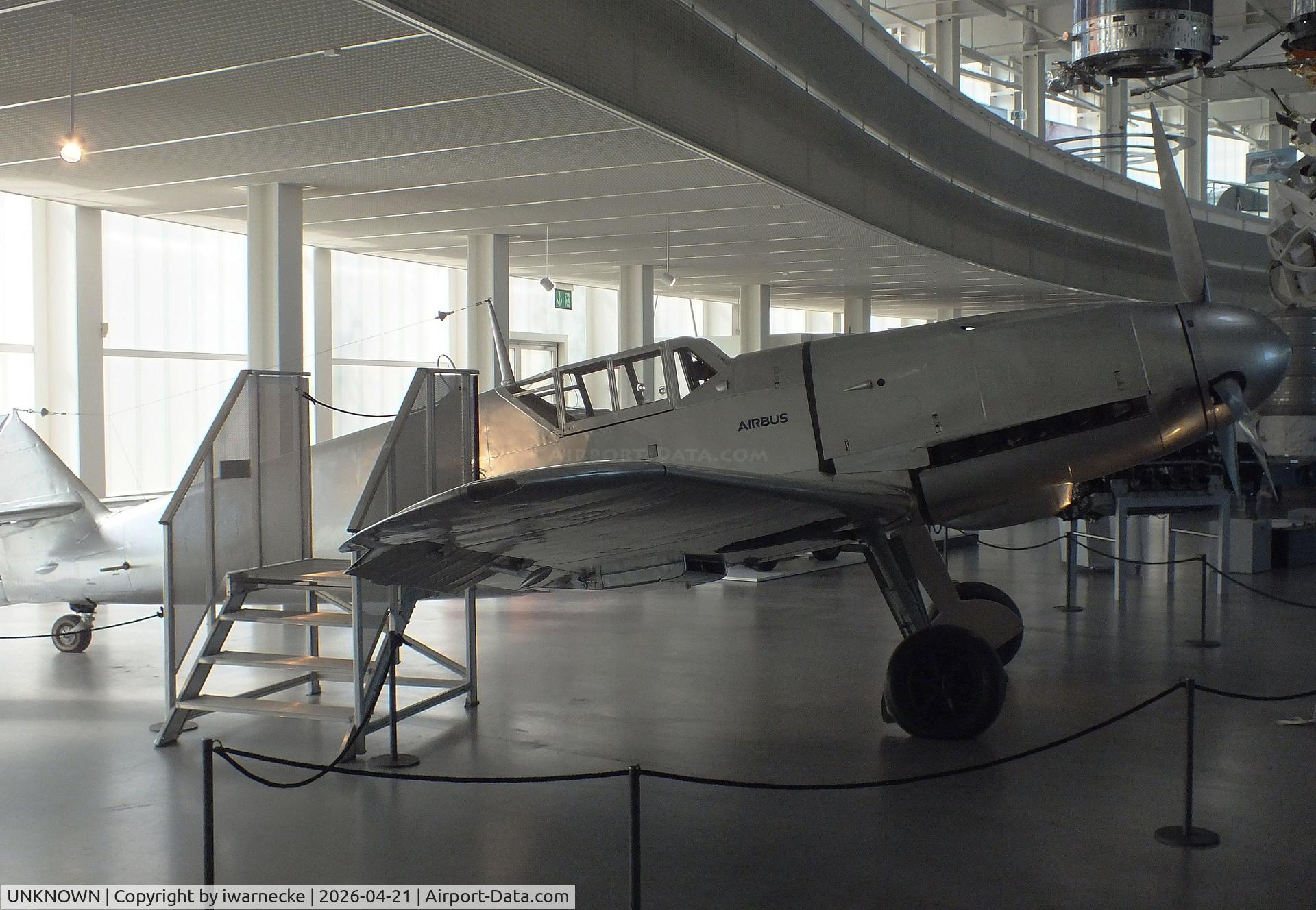 Aircraft UNKNOWN, Hispano HA-1109-K1L/Bf-109G-2, c/n 54, Hispano HA-1109-K1L rebuilt as Messerschmitt Bf 109G-2 at the Dornier Museum, Friedrichshafen, photo by iwarnecke
