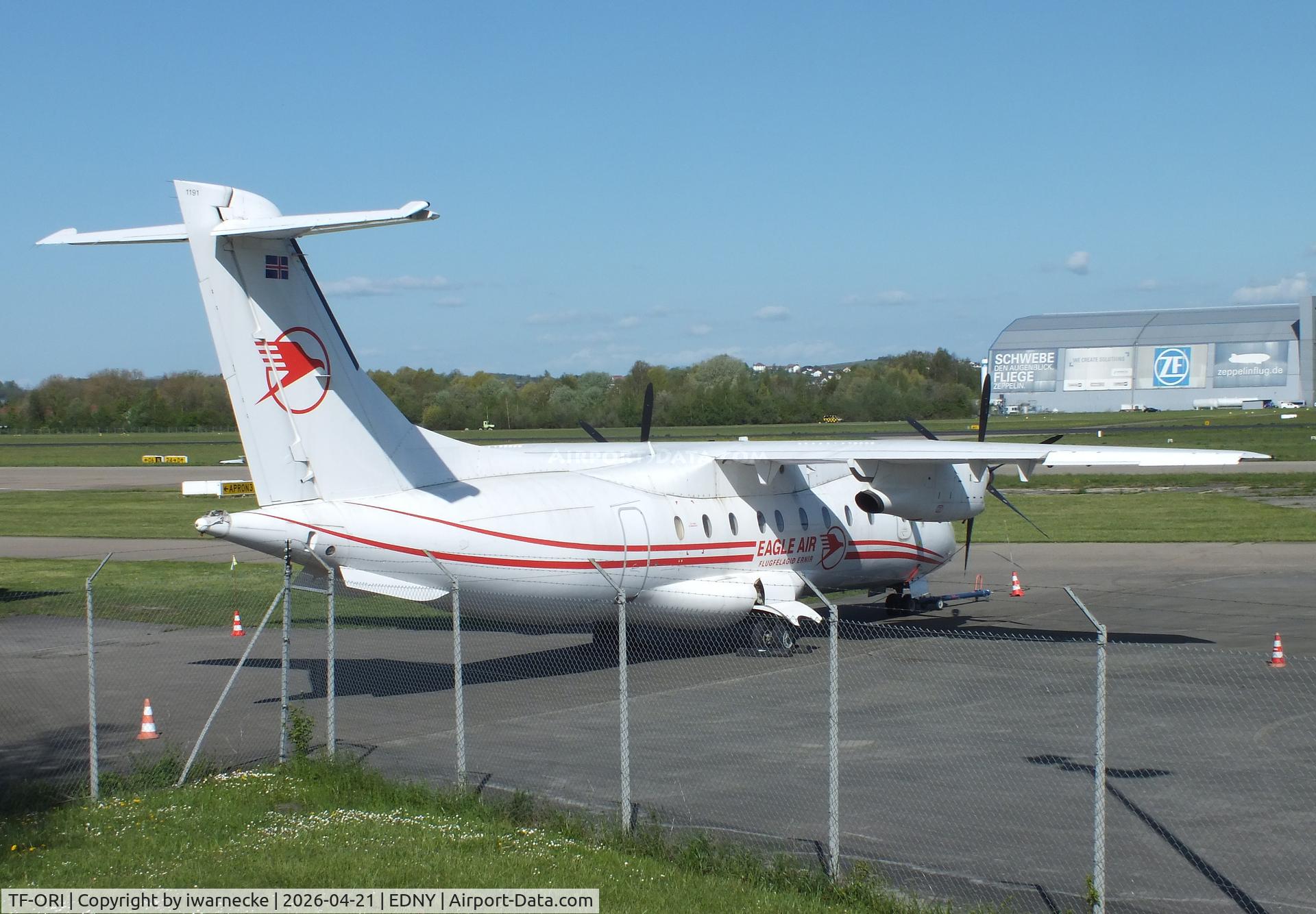 Aircraft TF-ORI, 1998 Dornier 328-100, c/n 3088, Dornier 328-100 outside the Dornier Museum at the Bodensee airport, Friedrichshafen, at EDNY, photo by iwarnecke