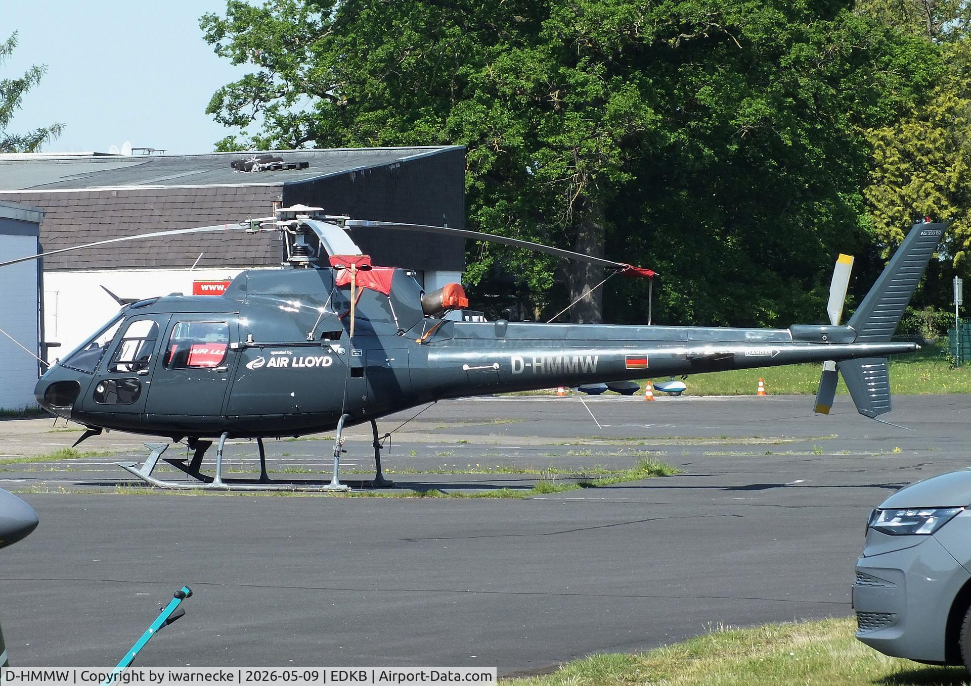 Aircraft D-HMMW, Eurocopter AS-350B-2 Ecureuil Ecureuil, c/n 2727, Eurocopter AS.350B-2 Ecureuil of Air Lloyd at Bonn-Hangelar airfield '2605, at EDKB, photo by iwarnecke