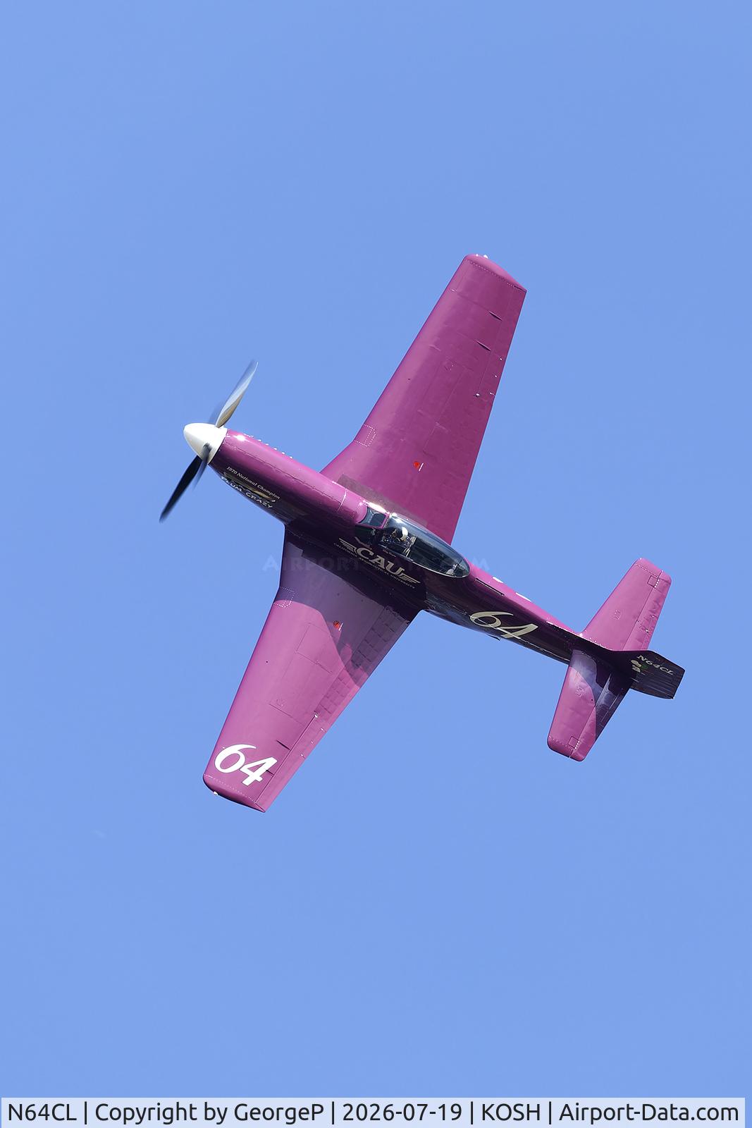 Aircraft N64CL, 1944 North American F-51D Mustang, c/n 10216, Airventure 2026., at KOSH, photo by GeorgeP