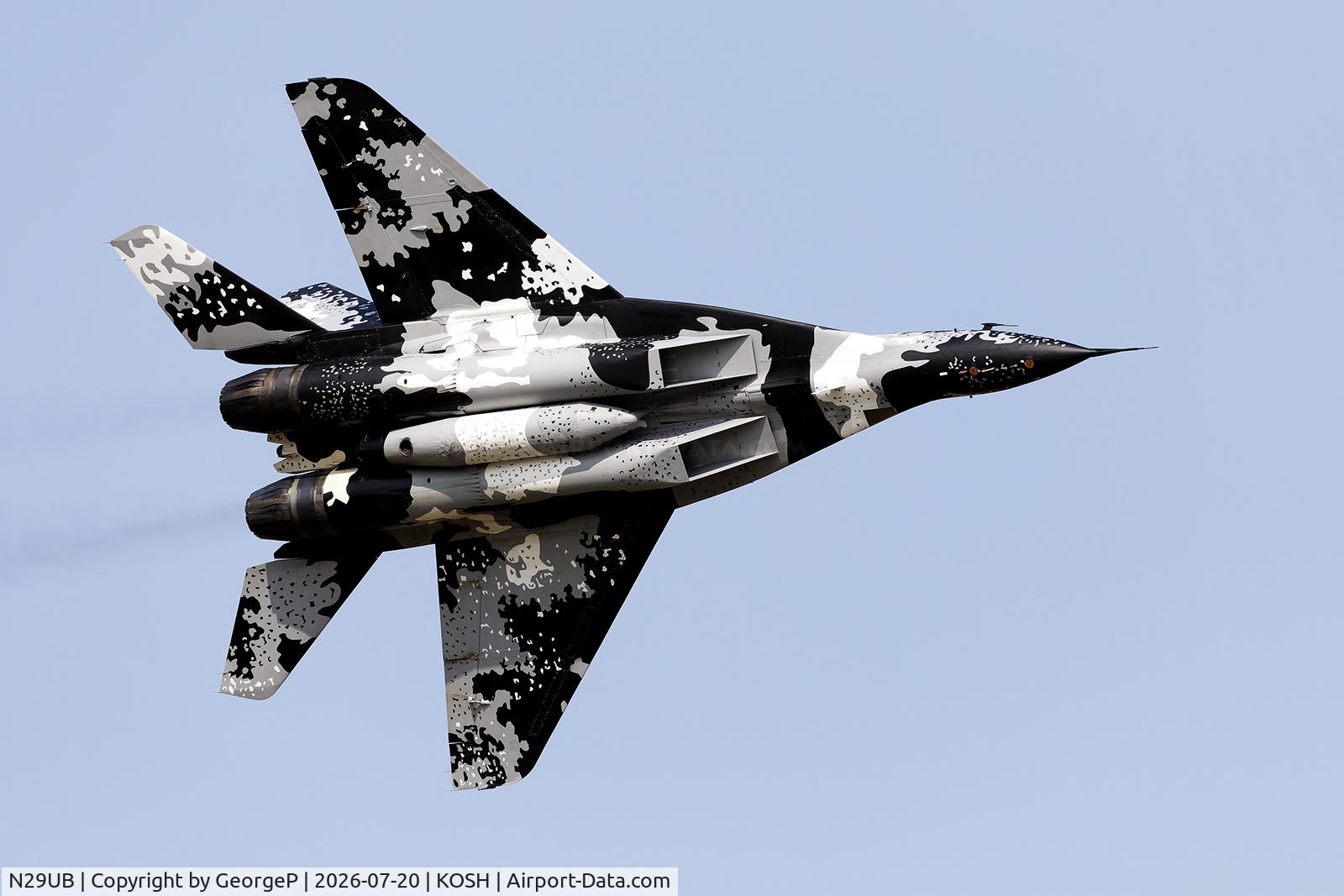 Aircraft N29UB, 1989 Mikoyan-Gurevich MiG-29UB, c/n 50903014896, Airventure 2026., at KOSH, photo by GeorgeP