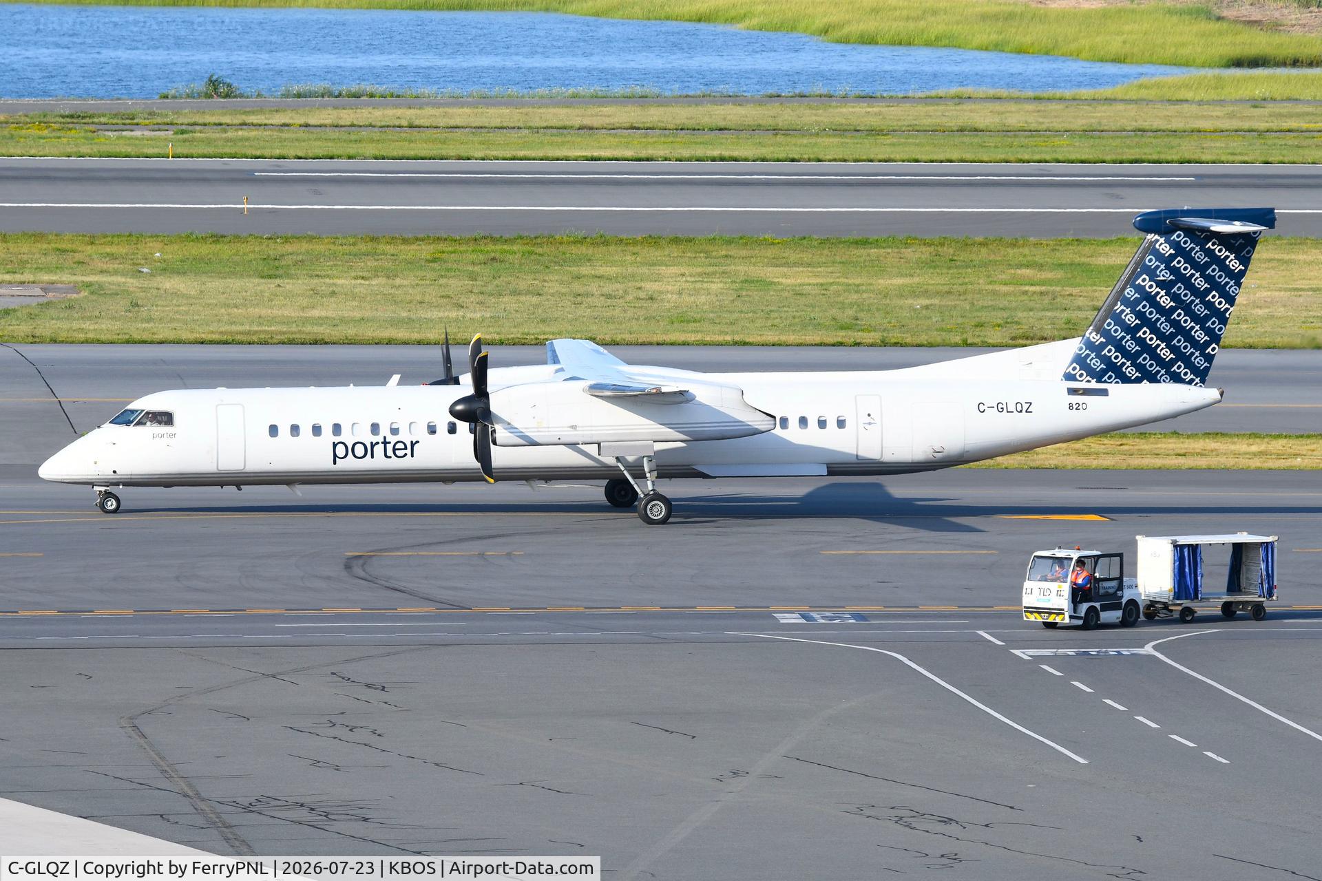 Aircraft C-GLQZ, 2010 De Havilland Canada DHC-8-402Q Dash 8, c/n 4308, Porter DHC8 arriving, at KBOS, photo by FerryPNL