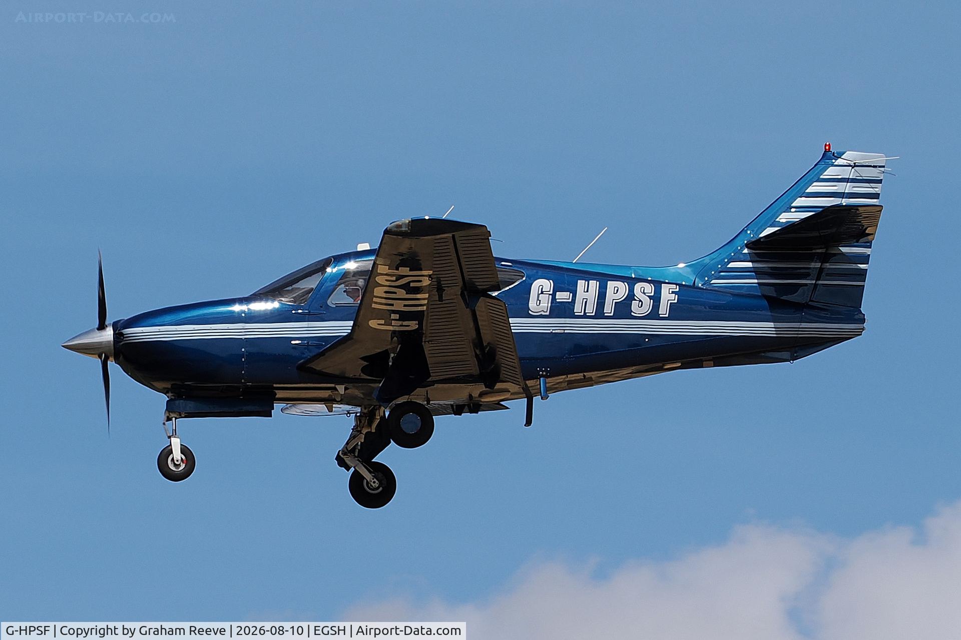 Aircraft G-HPSF, 1993 Rockwell Commander 114B, c/n 14590, Landing at Norwich., at EGSH, photo by Graham Reeve