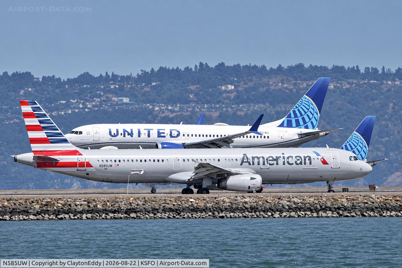 Aircraft N585UW, 2014 Airbus A321-231, c/n 6214, SFO 2026, at KSFO, photo by ClaytonEddy