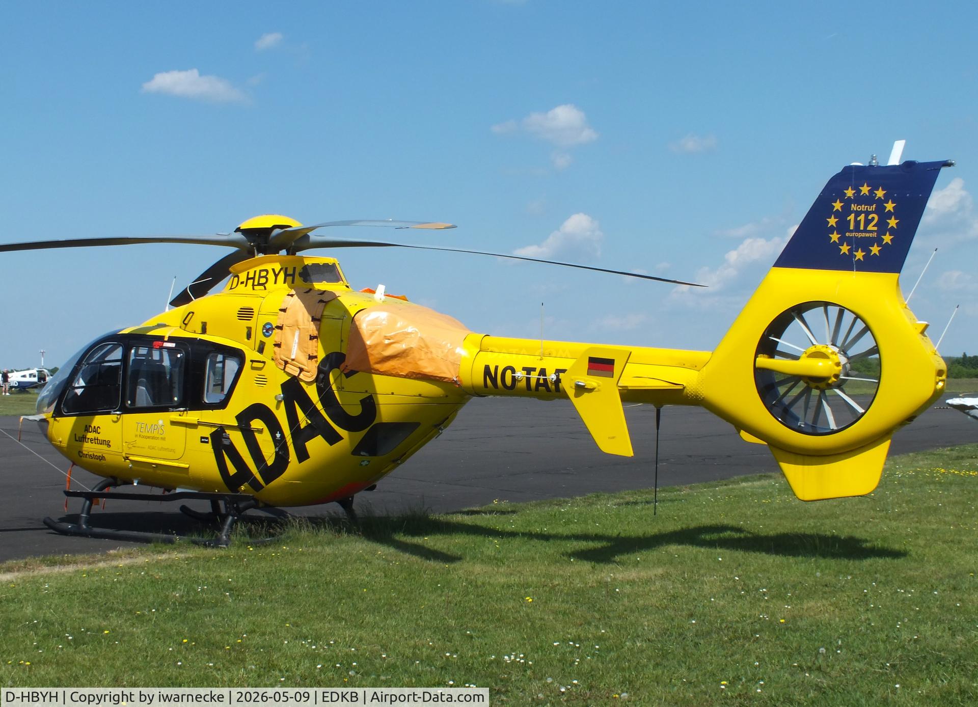 Aircraft D-HBYH, Eurocopter EC-135P-2, c/n 0100, Eurocopter EC135P-2 EMS-helicopter of ADAC Luftrettung at Bonn-Hangelar airfield '2605, at EDKB, photo by iwarnecke