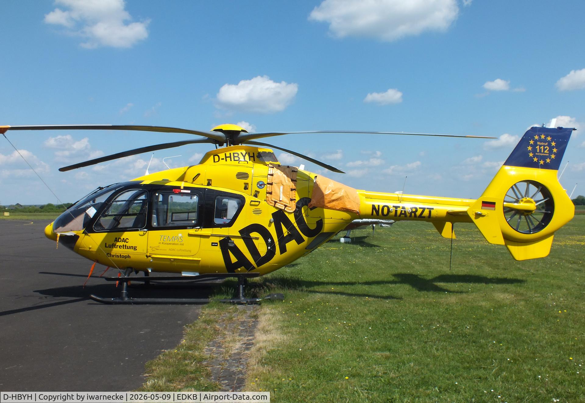 Aircraft D-HBYH, Eurocopter EC-135P-2, c/n 0100, Eurocopter EC135P-2 EMS-helicopter of ADAC Luftrettung at Bonn-Hangelar airfield '2605, at EDKB, photo by iwarnecke
