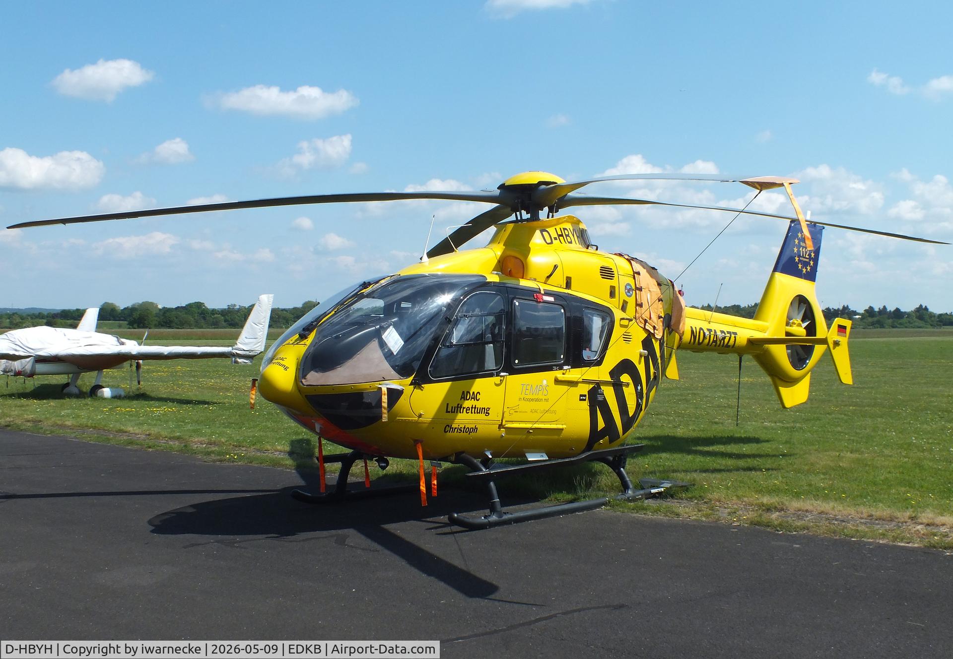 Aircraft D-HBYH, Eurocopter EC-135P-2, c/n 0100, Eurocopter EC135P-2 EMS-helicopter of ADAC Luftrettung at Bonn-Hangelar airfield '2605, at EDKB, photo by iwarnecke