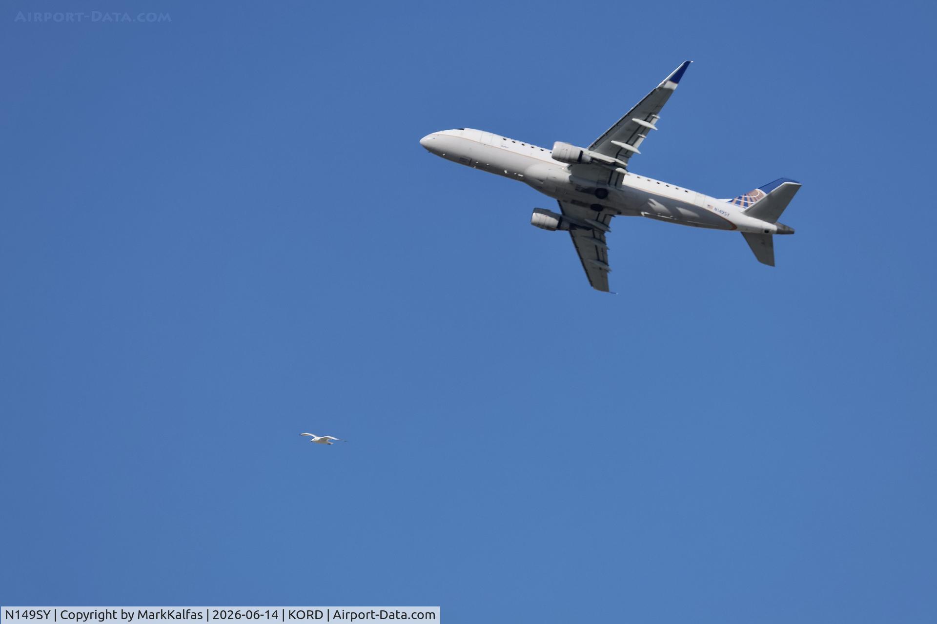 Aircraft N149SY, 2015 Embraer 175LR (ERJ-170-200LR), c/n 17000495, E75L SkyWest/United Express EMBRAER 175 N149SY departing 28R KORD, at KORD, photo by MarkKalfas