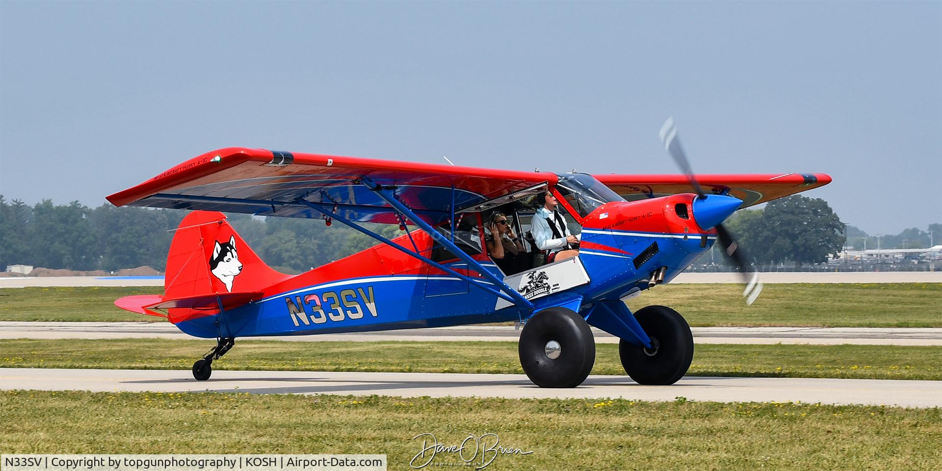 Aircraft N33SV, 2025 Aviat Aircraft Inc A-1C-200, c/n 3457, Oshkosh 26, at KOSH, photo by topgunphotography