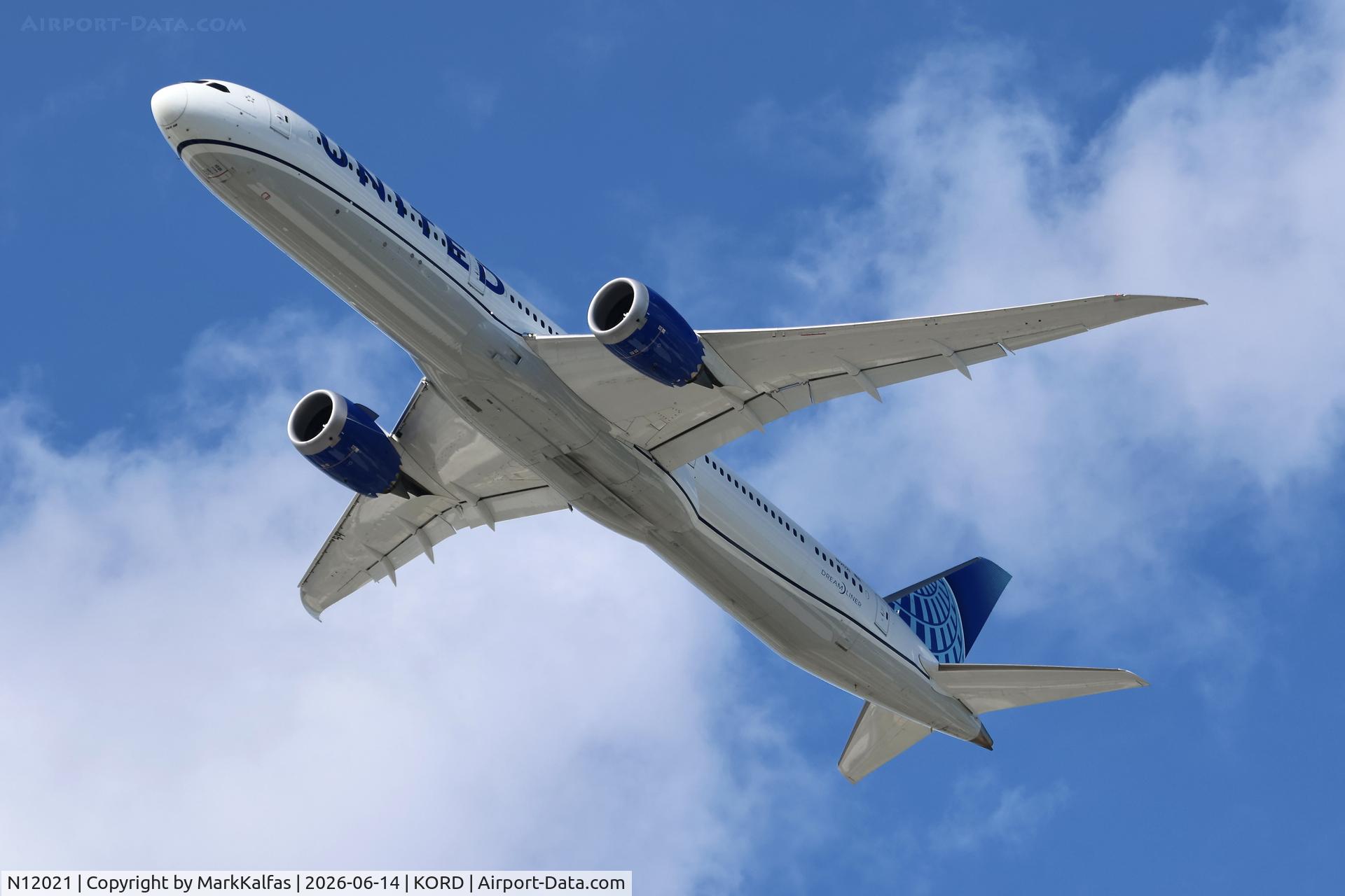 Aircraft N12021, 2022 Boeing 787-10 Dreamliner Dreamliner, c/n 66990 l/n 1138, B78X United Airlines Boeing 787-10 Dreamliner N12021 departing 28R KORD, at KORD, photo by MarkKalfas