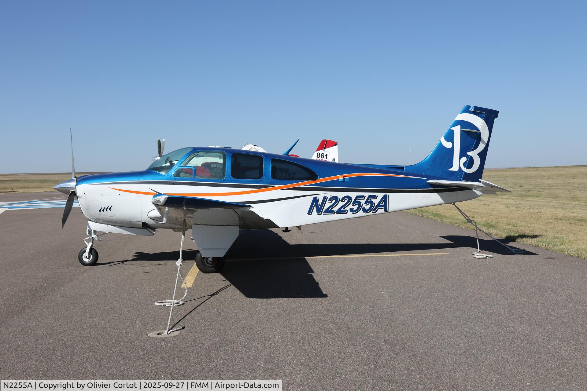 Aircraft N2255A, 1969 Beech E33A Bonanza, c/n CE-280, 2025, at FMM, photo by Olivier Cortot