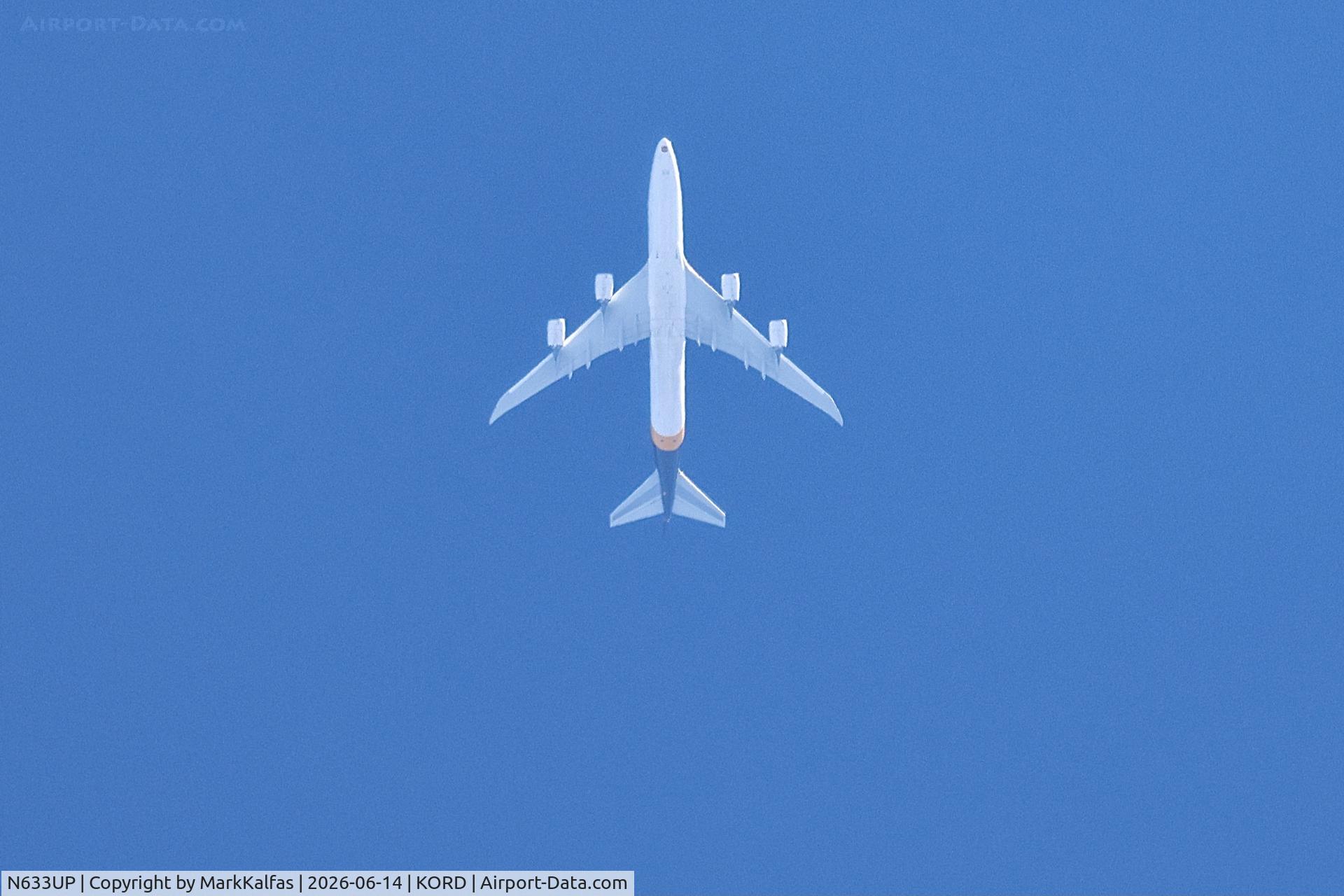 Aircraft N633UP, 2022 Boeing 747-8F, c/n 65774, B748 UPS Boeing 747-8F N633UP, operating as UPS76, en route at FL380, from SDF-ANC over KORD, at KORD, photo by MarkKalfas