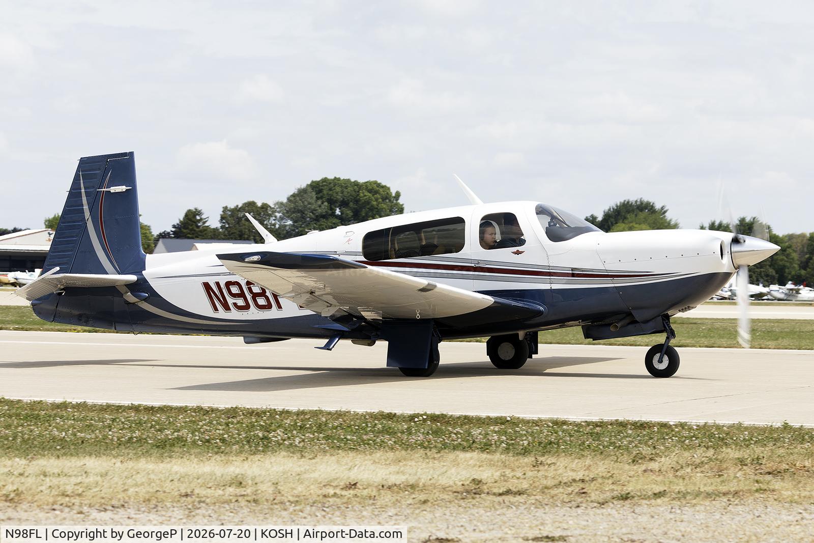 Aircraft N98FL, 2007 Mooney M20TN Acclaim, c/n 31-0046, Airventure 2026., at KOSH, photo by GeorgeP