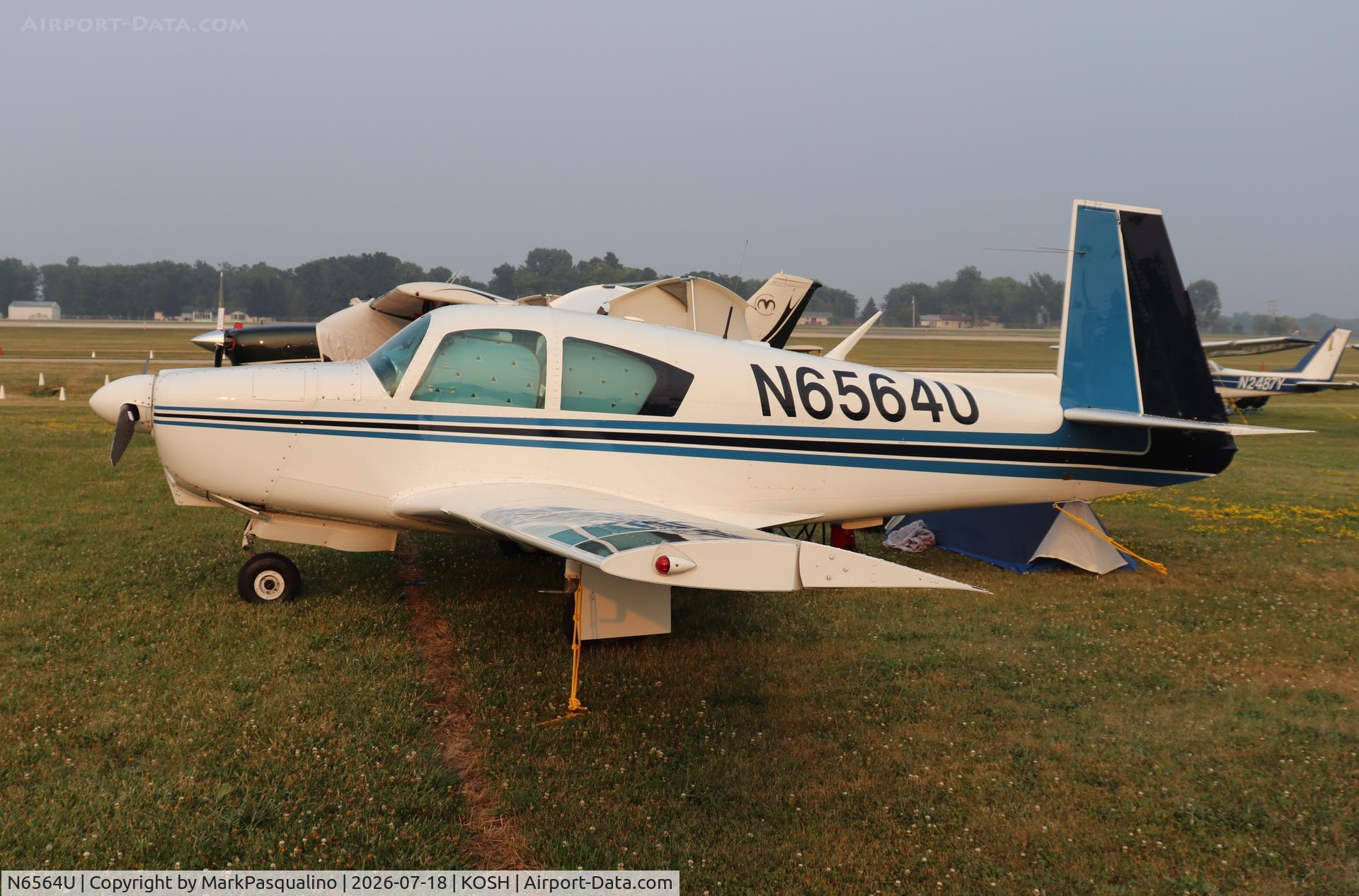 Aircraft N6564U, 1962 Mooney M20C Ranger, c/n 2346, Mooney M20C, at KOSH, photo by MarkPasqualino