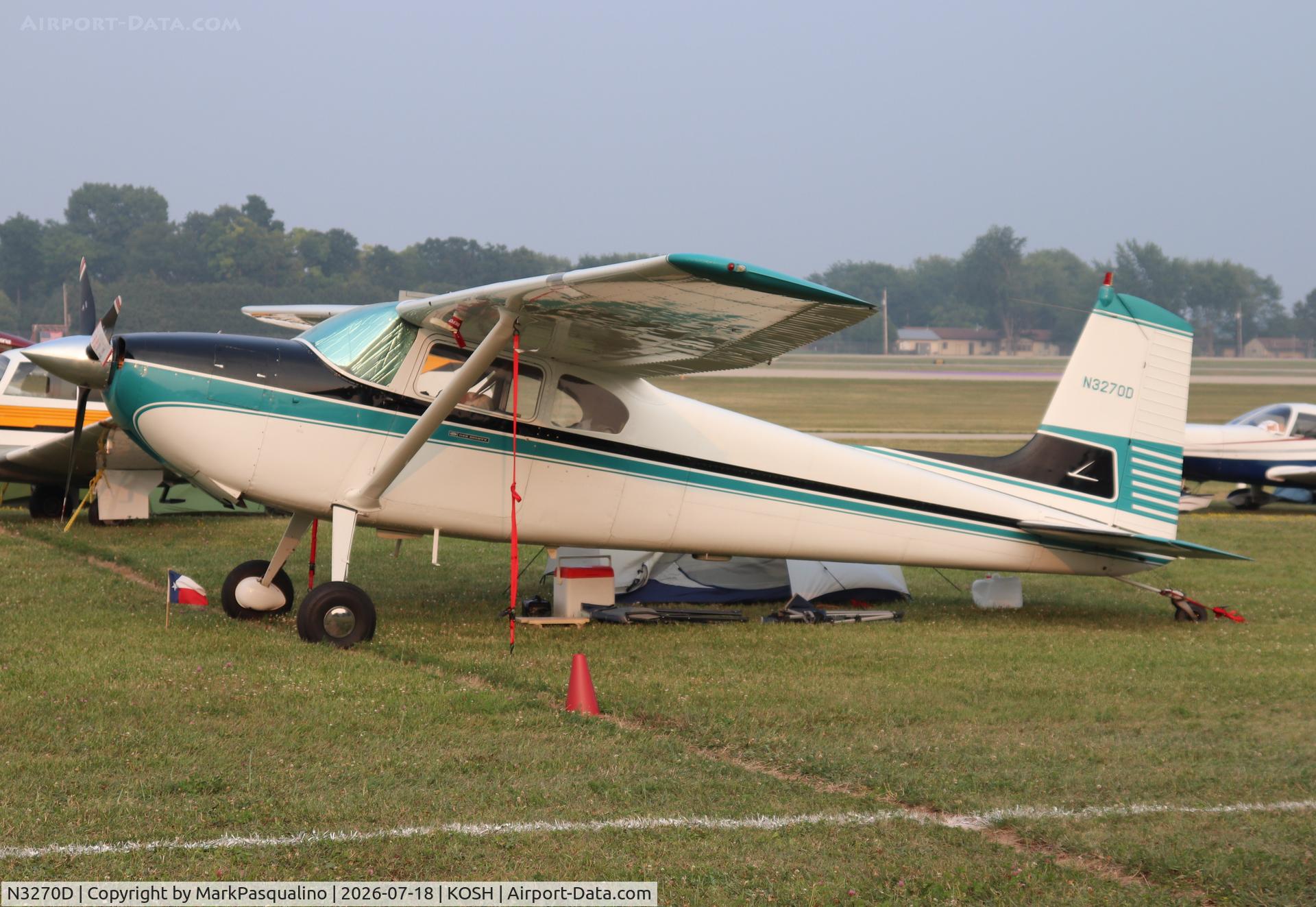 Aircraft N3270D, 1955 Cessna 180, c/n 32068, Cessna 180, at KOSH, photo by MarkPasqualino
