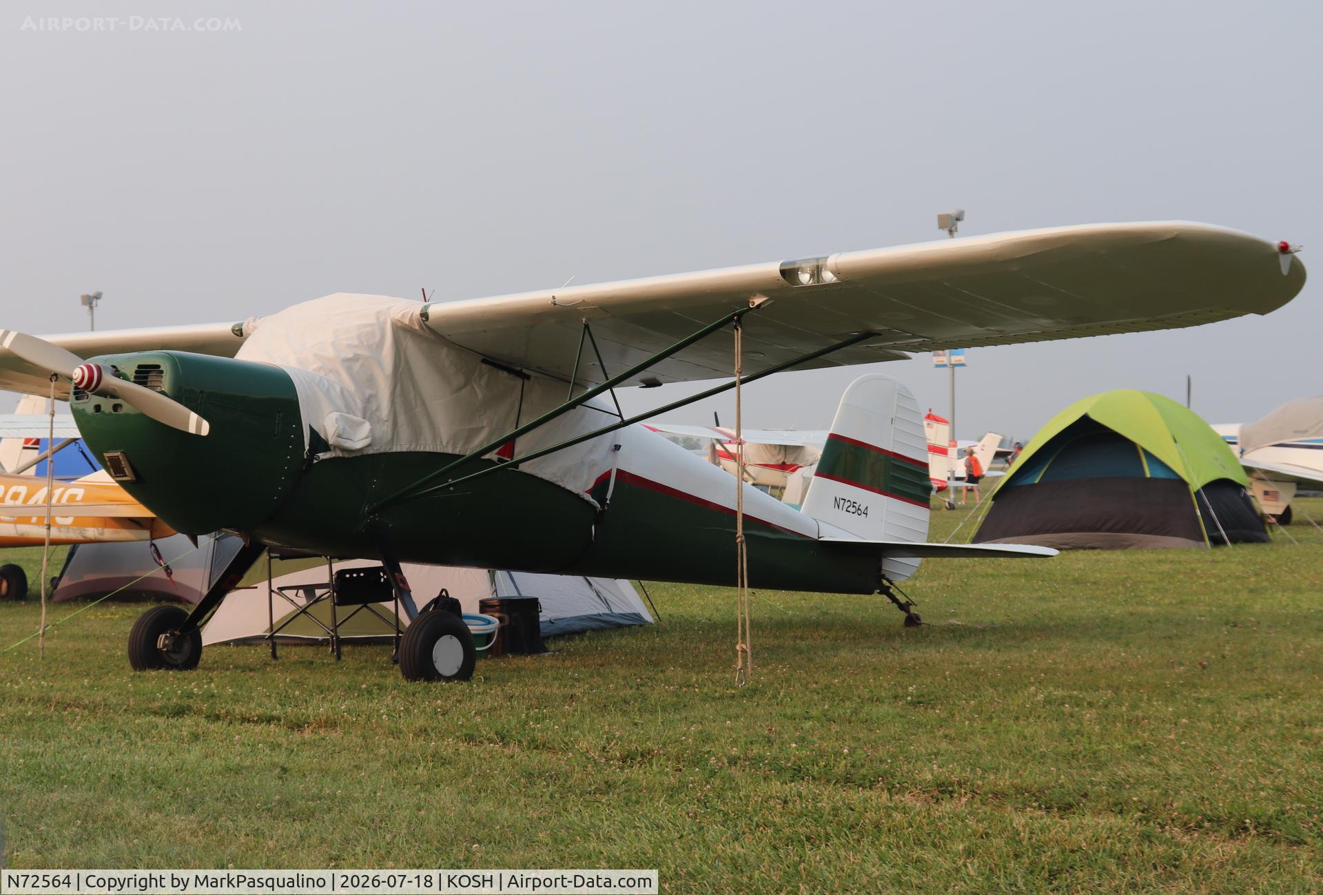 Aircraft N72564, 1946 Cessna 120, c/n 9734, Cessna 120, at KOSH, photo by MarkPasqualino