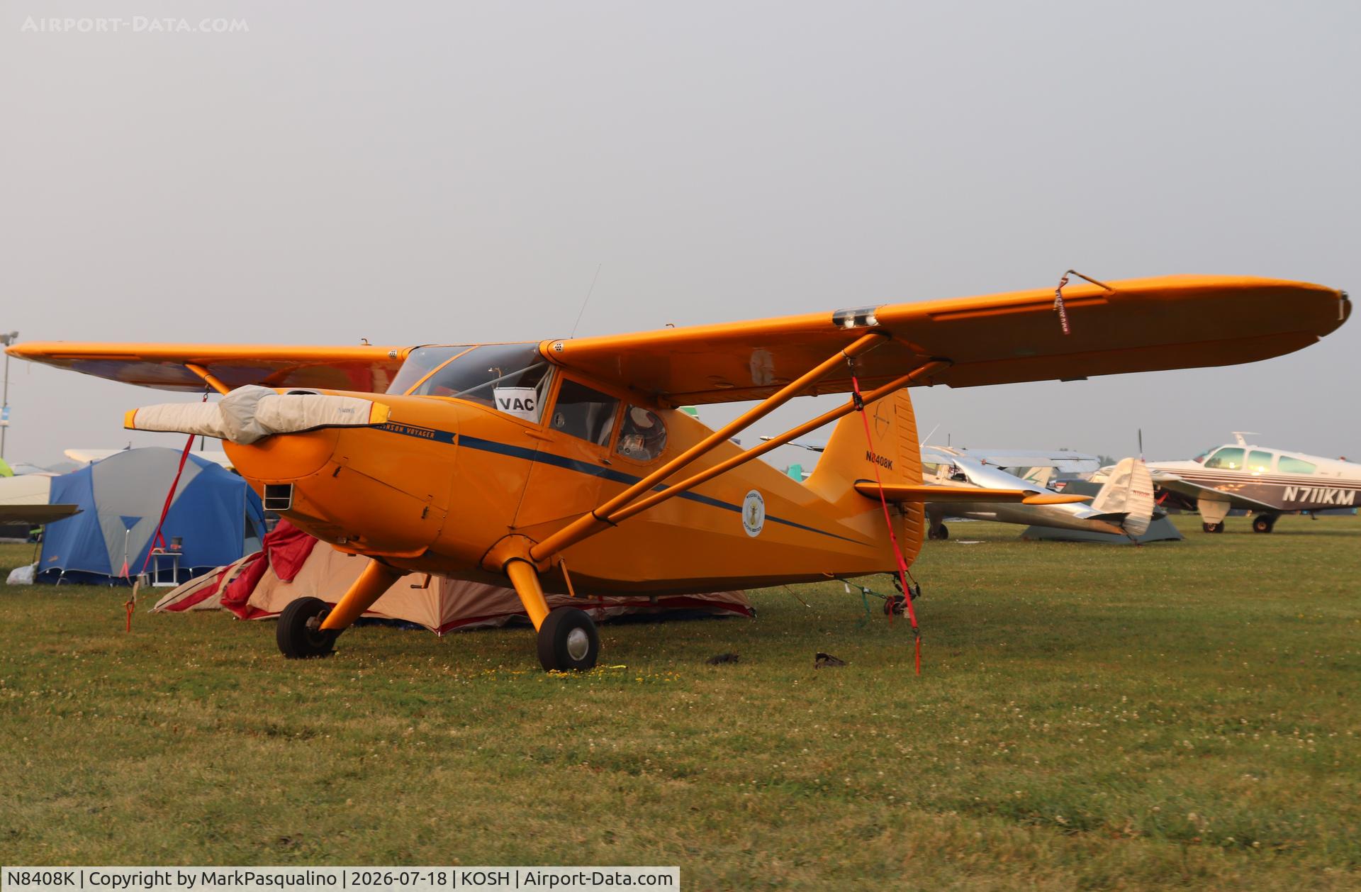 Aircraft N8408K, 1946 Stinson 108-1 Voyager, c/n 108-1408, Stinson 108-1, at KOSH, photo by MarkPasqualino