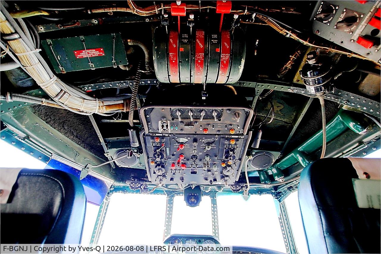 Aircraft F-BGNJ, 1953 Lockheed L-1049G Super Constellation, c/n 4519, F-BGNJ - Lockheed L-1049G Super Constellation, cockpit, Amicale du Super Constellation, Nantes-Atlantique airport (LFRS-NTE), at LFRS, photo by Yves-Q